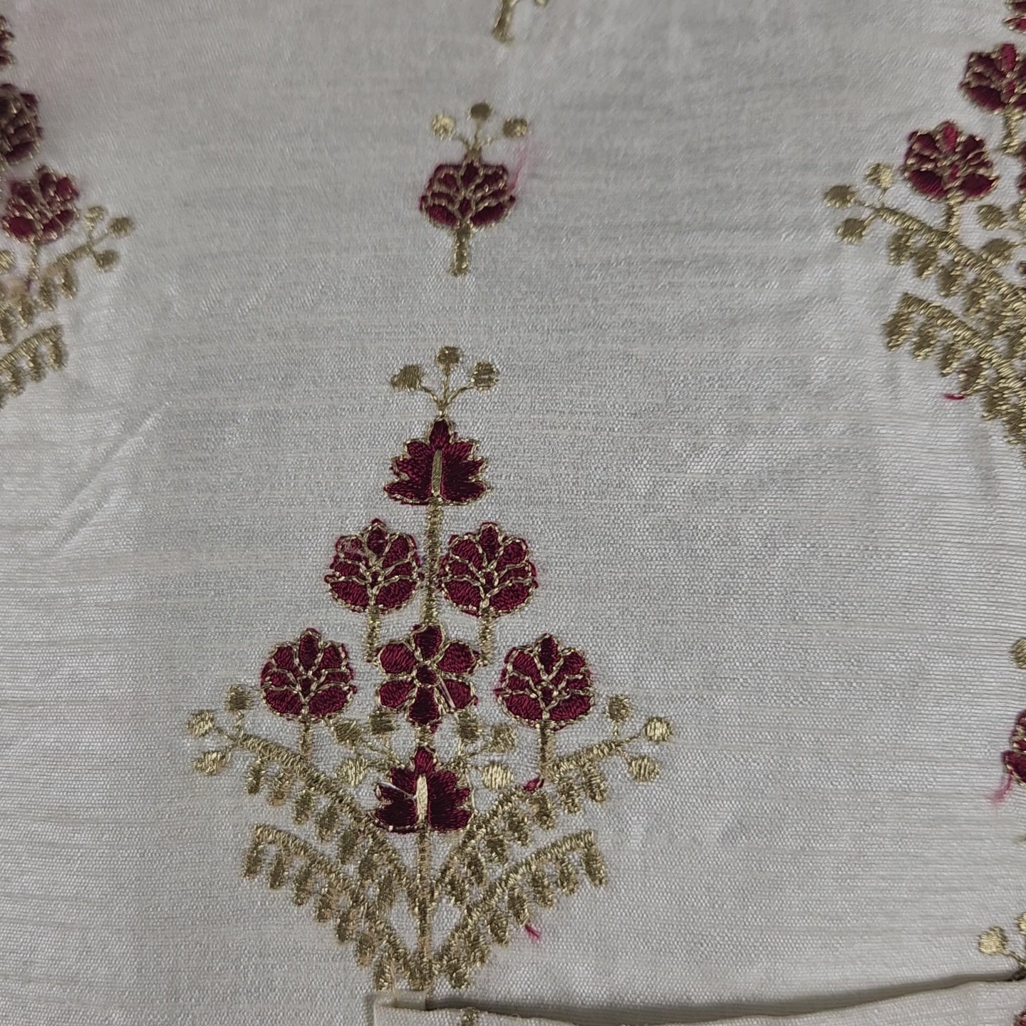 White Wedding Groom Sherwani  with Red Floral embroidery