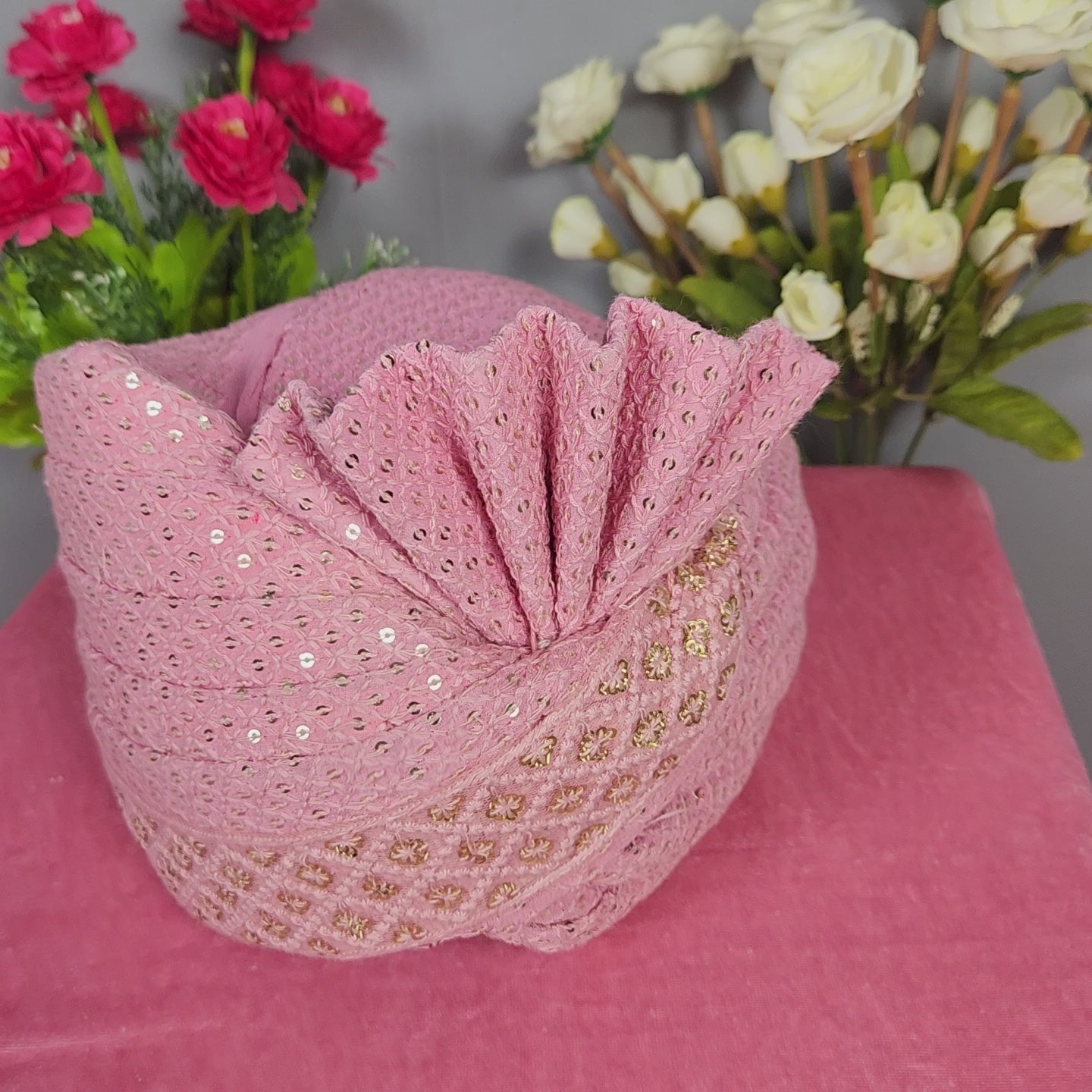 Pink Groom Turban Safa