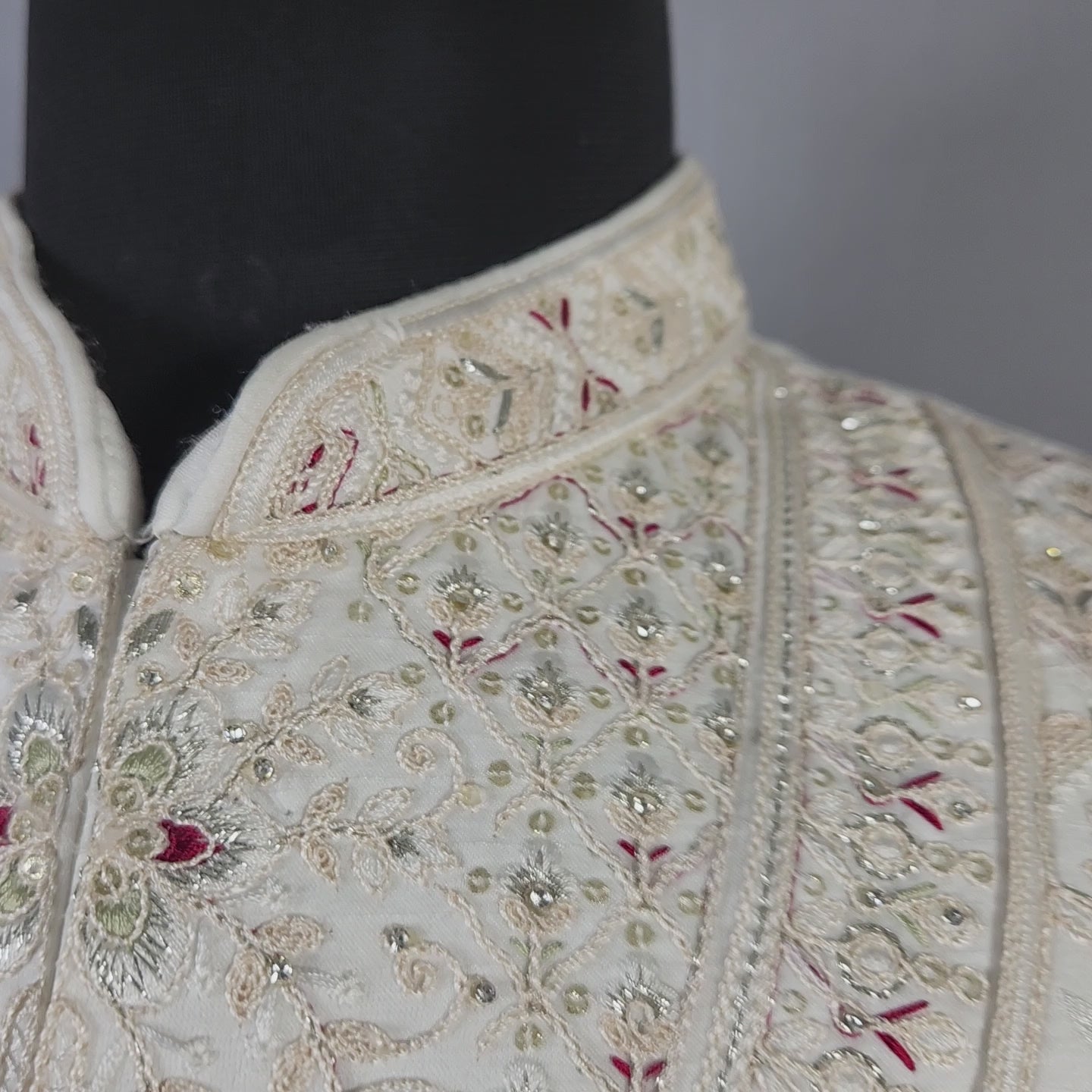 White Sherwani for Groom Peacock Design -   Indian Wedding Outfit for Men