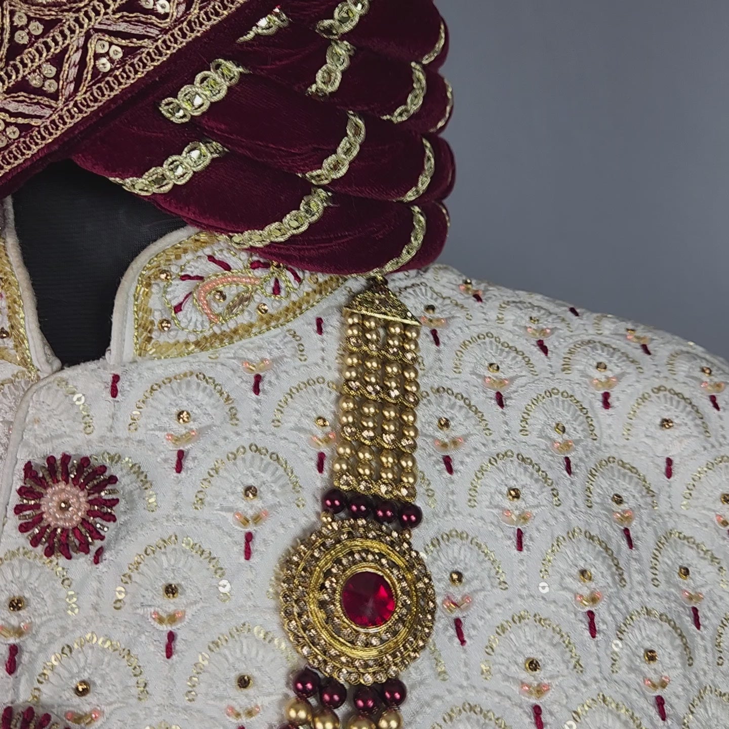 White Sherwani for Groom  -   Indian Wedding Outfit for Men