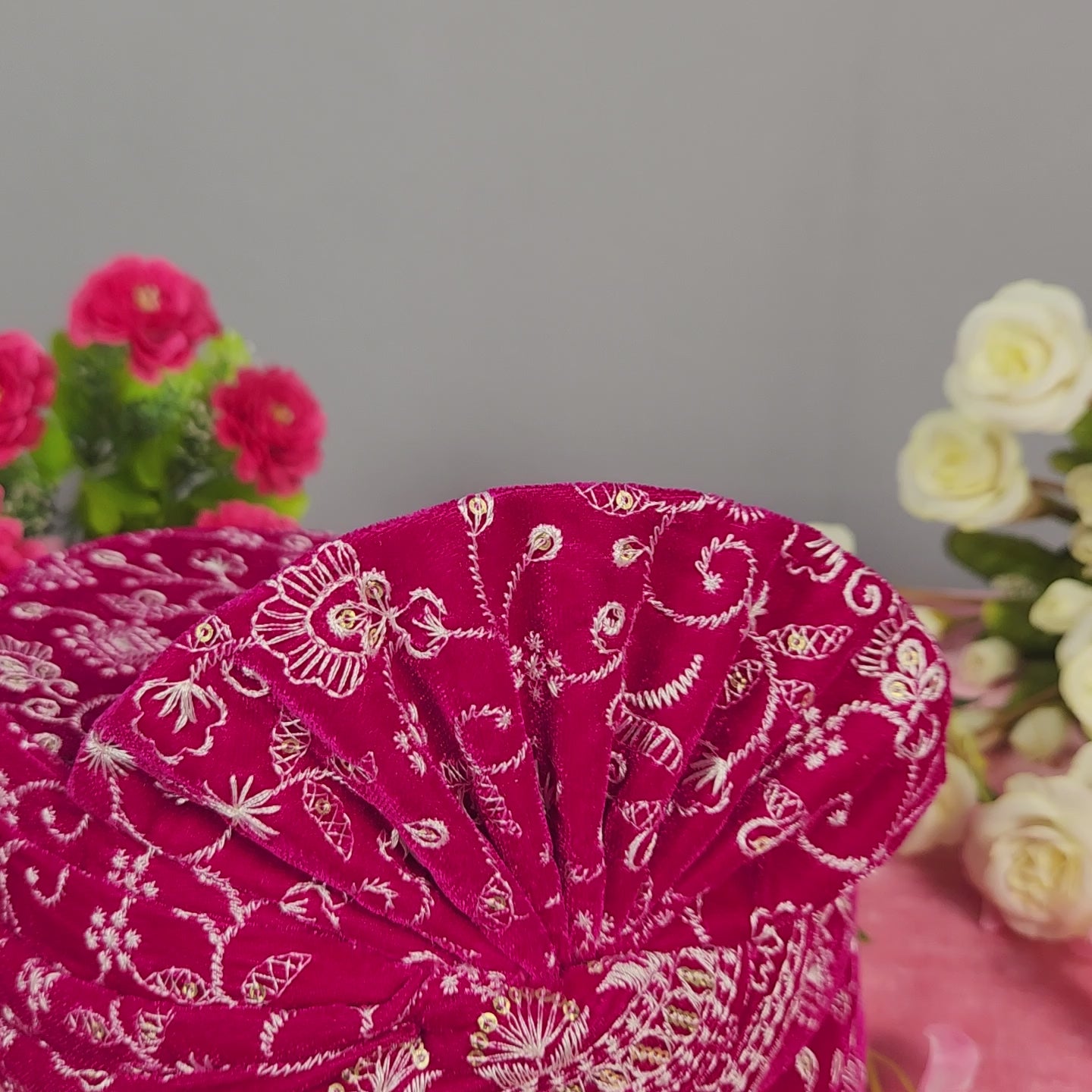 Magenta Groom Turban Shawl Set
