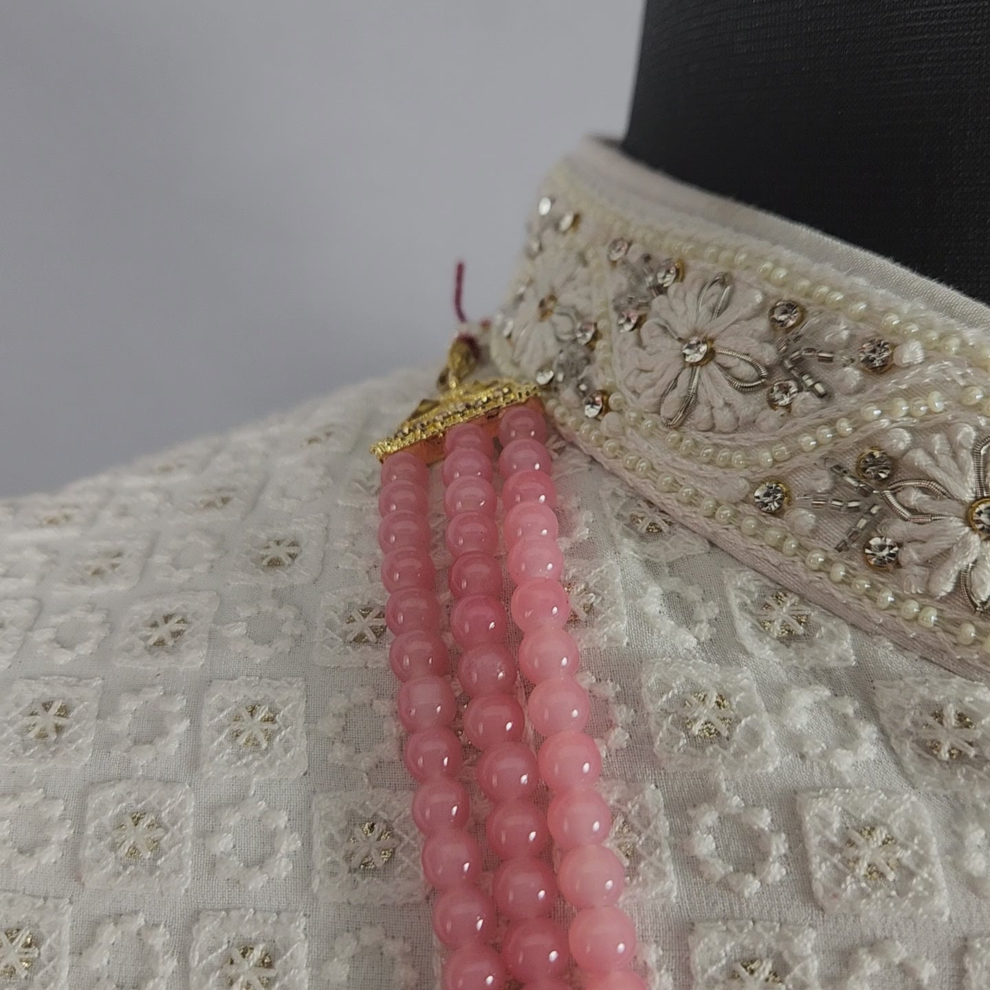 Pink Necklace Groom Wedding Mala For Sherwani