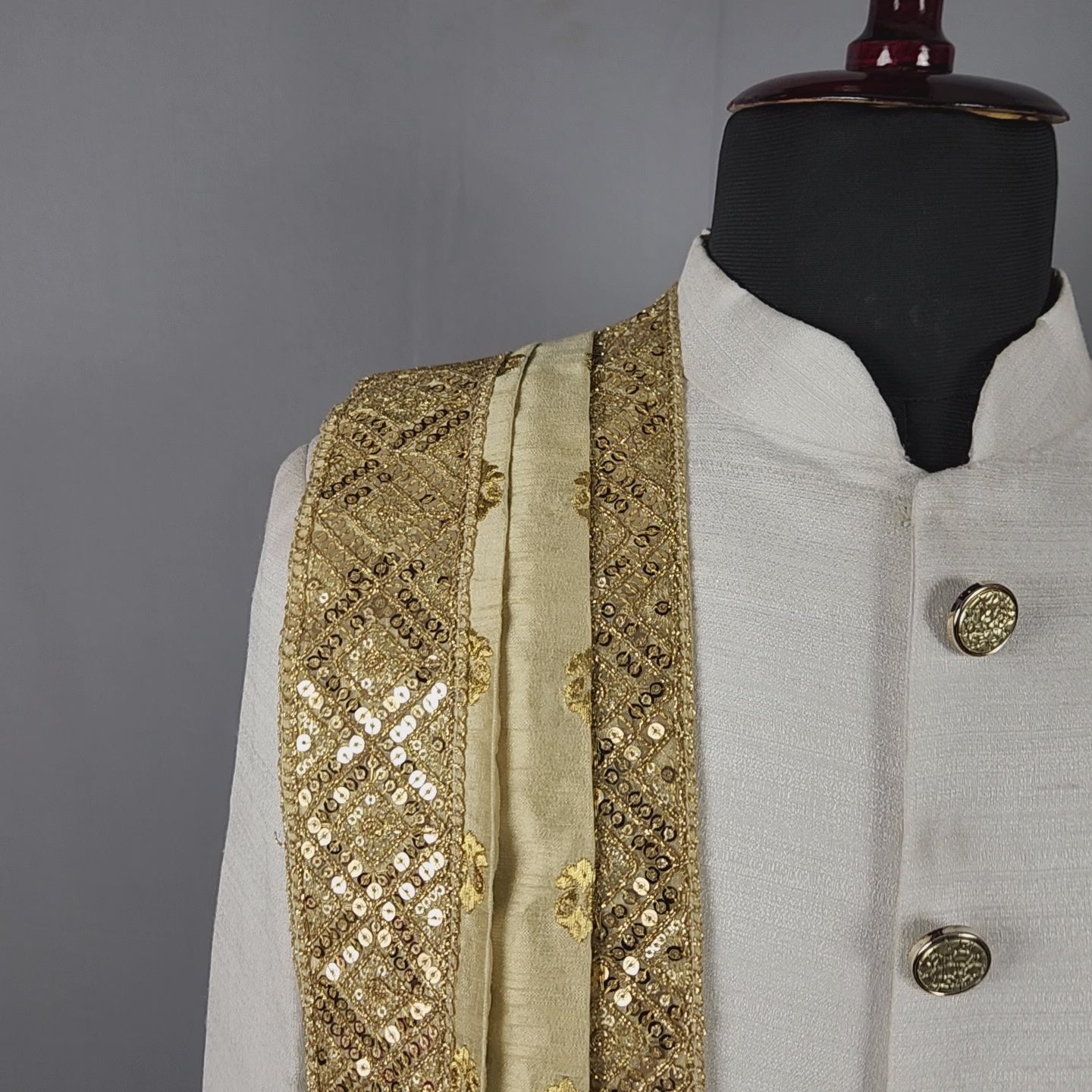 Golden Groom  Shawl - Golden Sequin Wedding Shawl