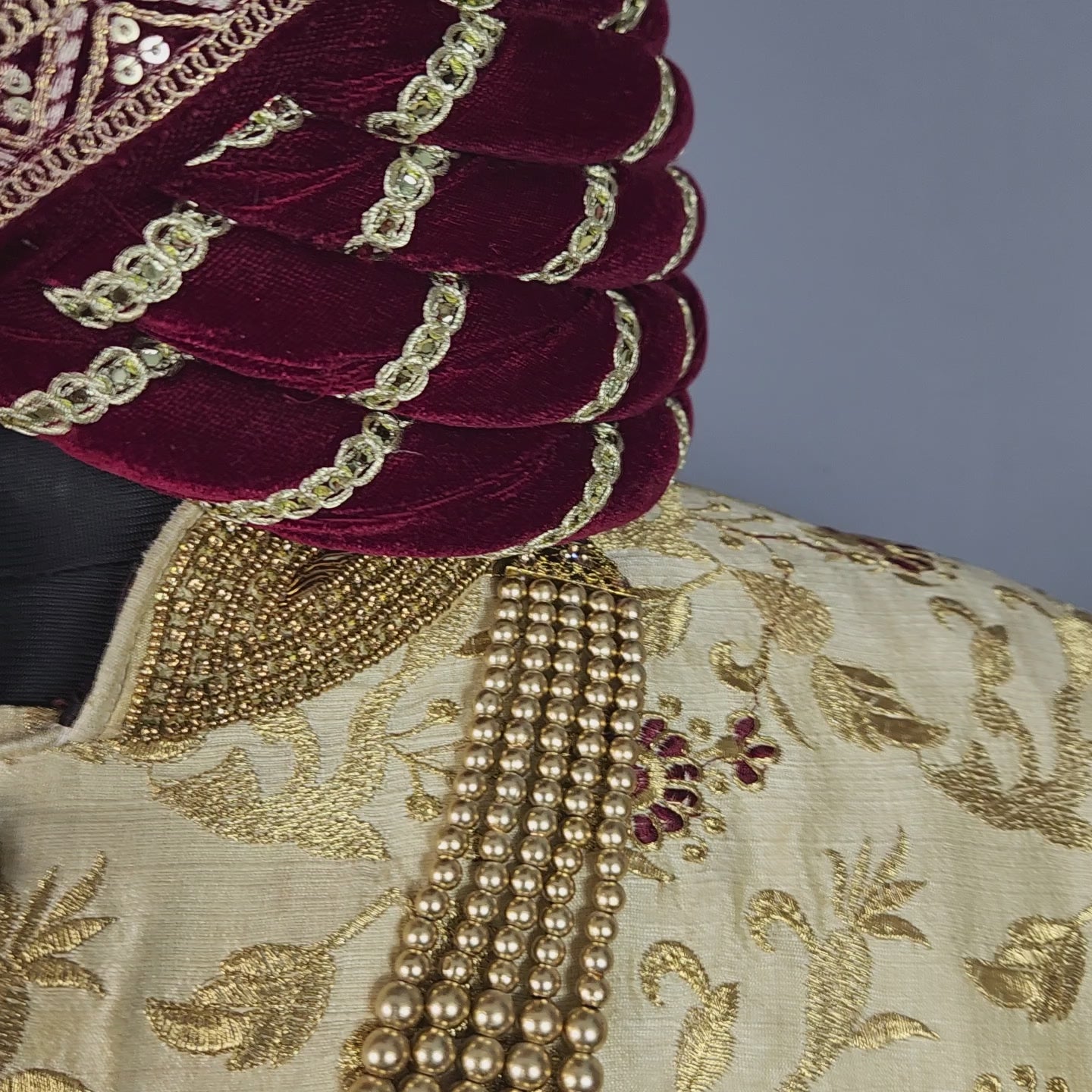 Beige Sherwani for Groom  -   Indian Wedding Outfit for Men