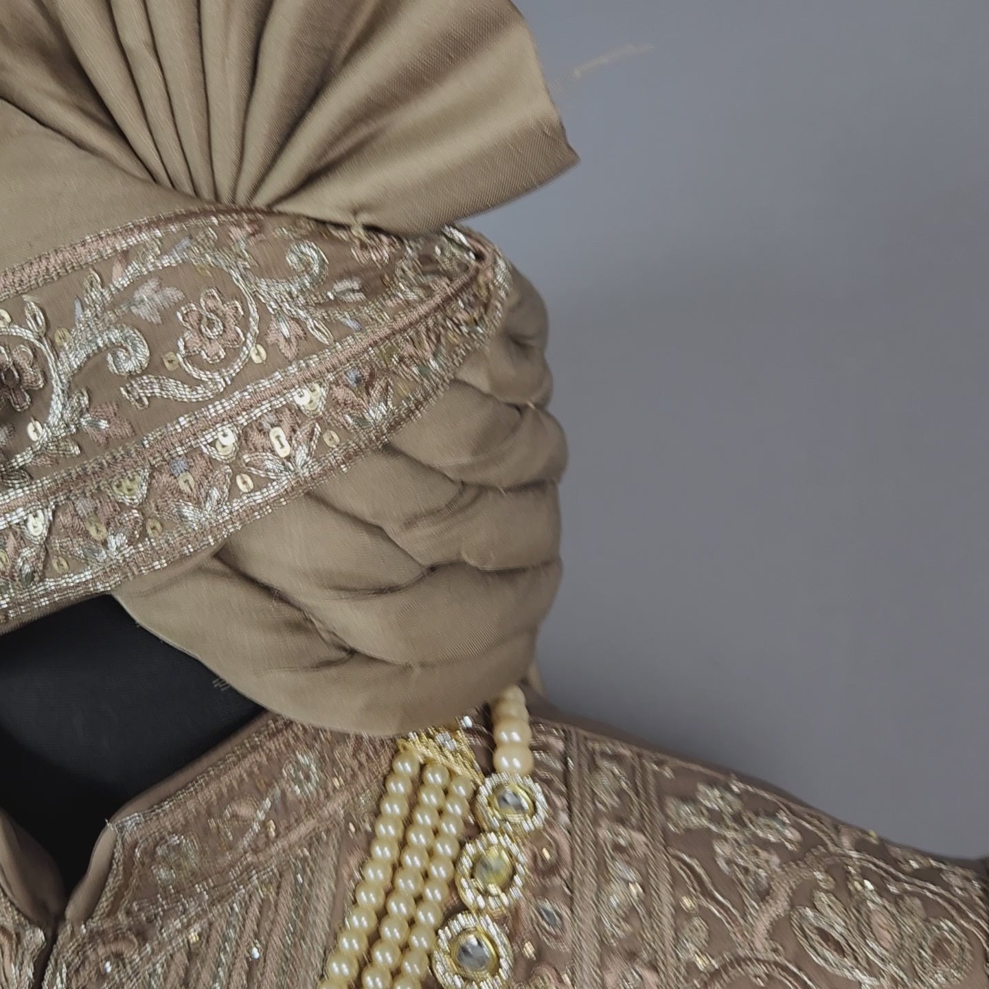 Golden Brown Groom Sherwani - Zari Embroidery | Sherwani For Men