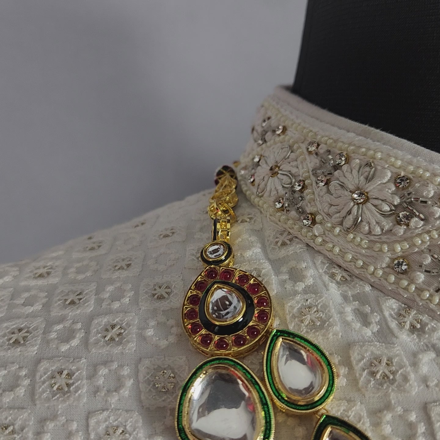 Emerald Kundan Necklace For Groom