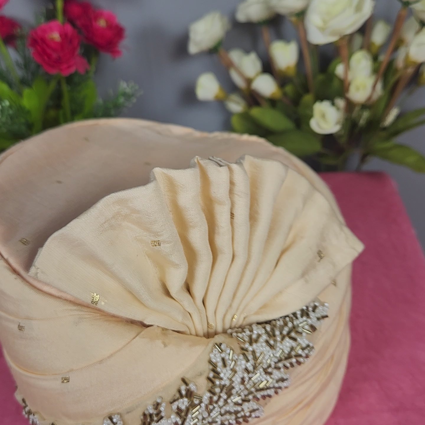 Peach Groom Turban Safa