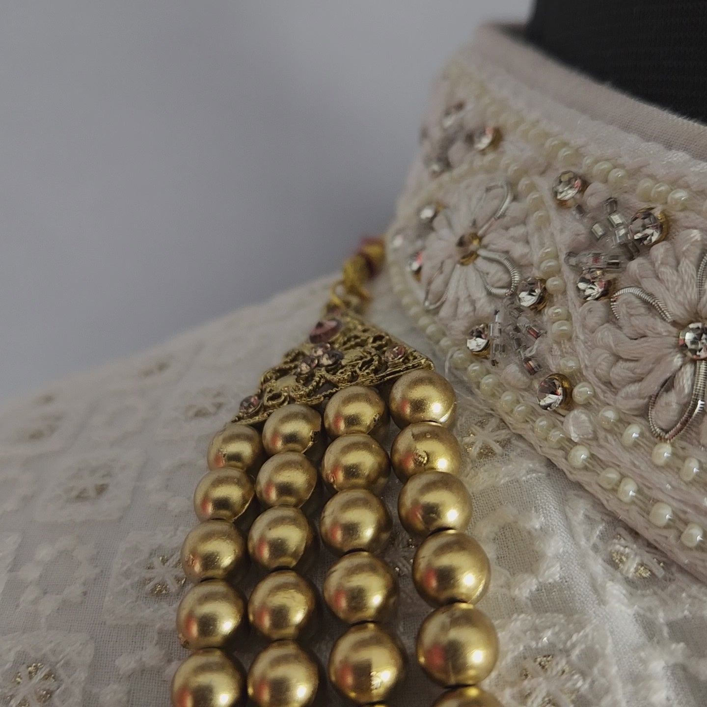 Golden Red Necklace For Groom