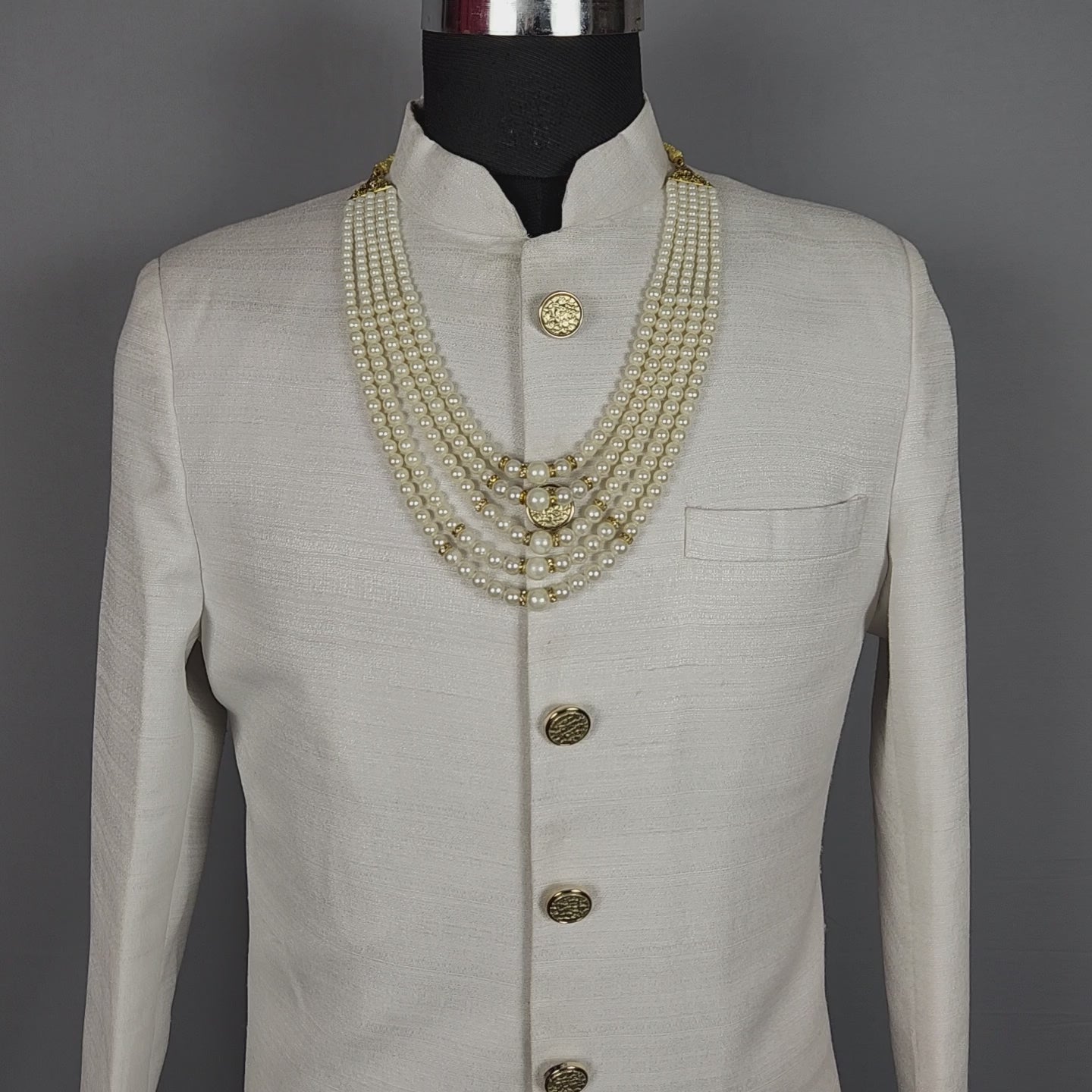 White Wedding Groom Sherwani as Plain White Achkan