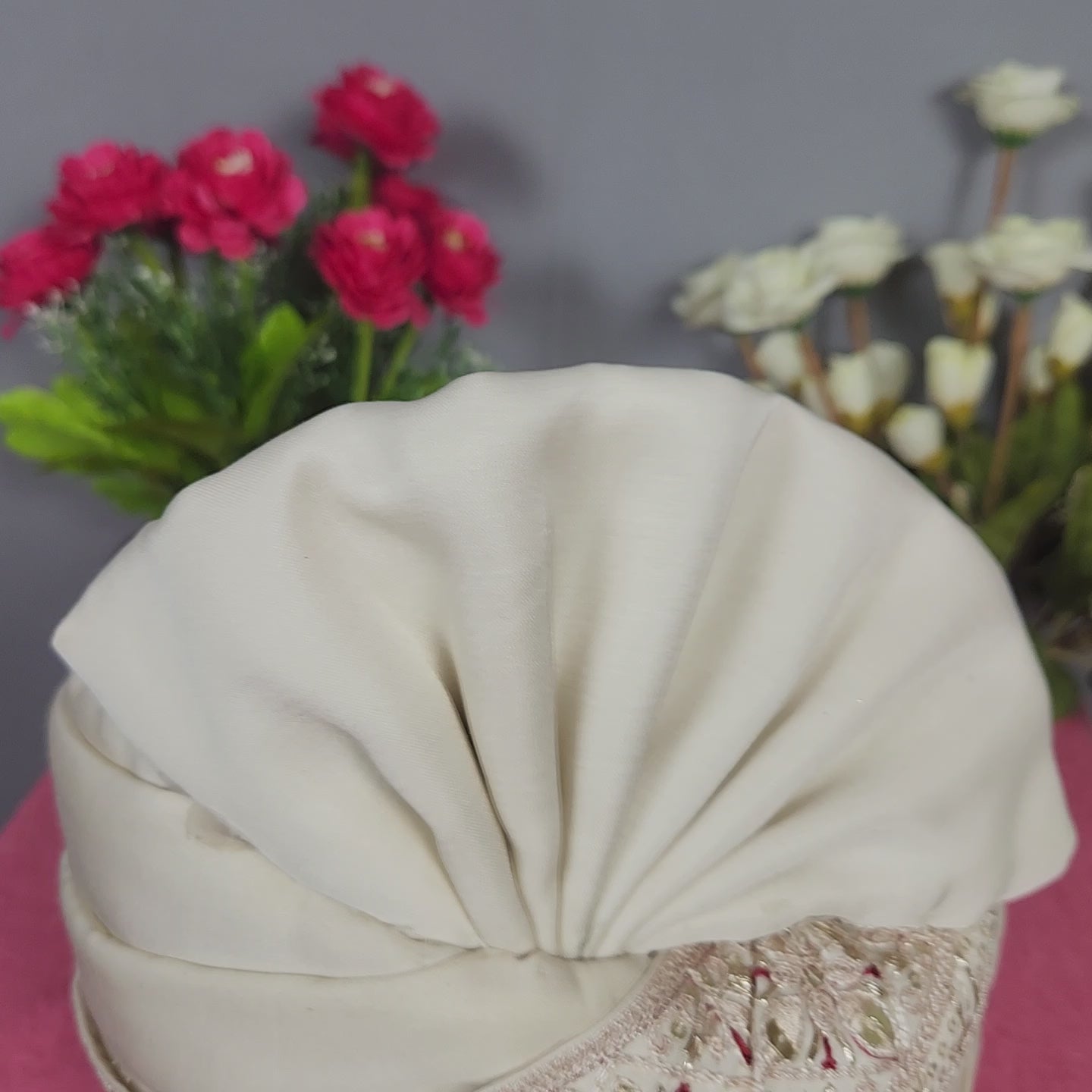 Beige Groom Turban