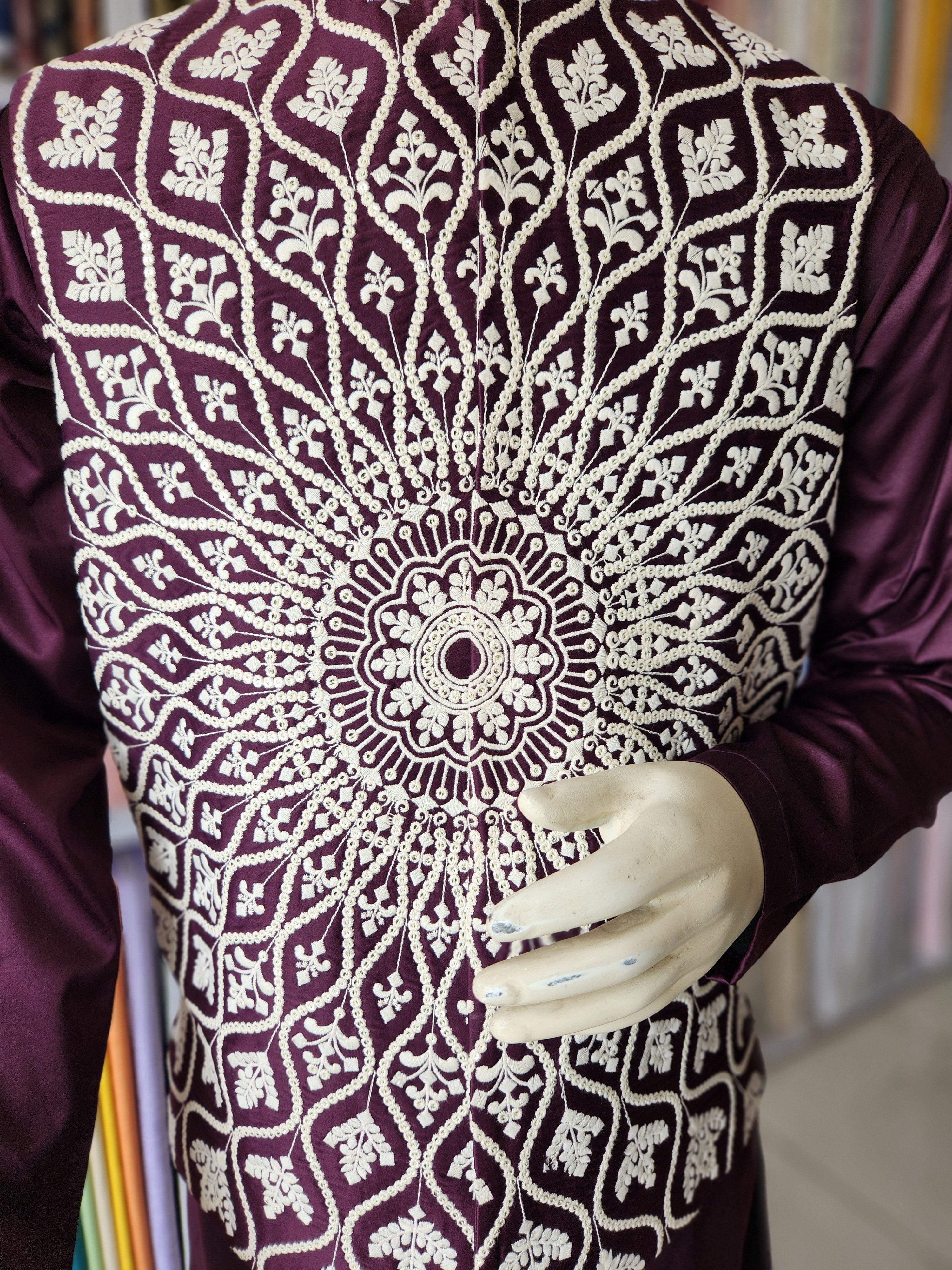 Purple Kurta Jacket Set for Wedding – Designer Indian Outfit