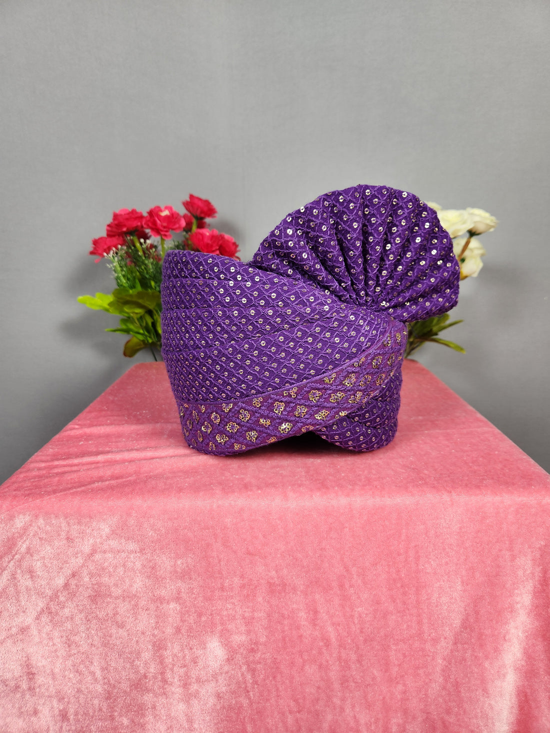 Purple Groom Turban