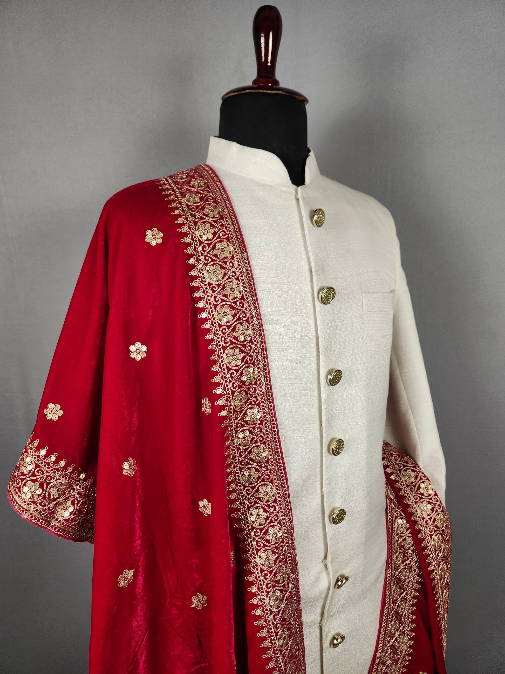 Red Wedding Shawl for Groom