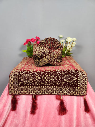 Red Groom Turban Shawl  Set