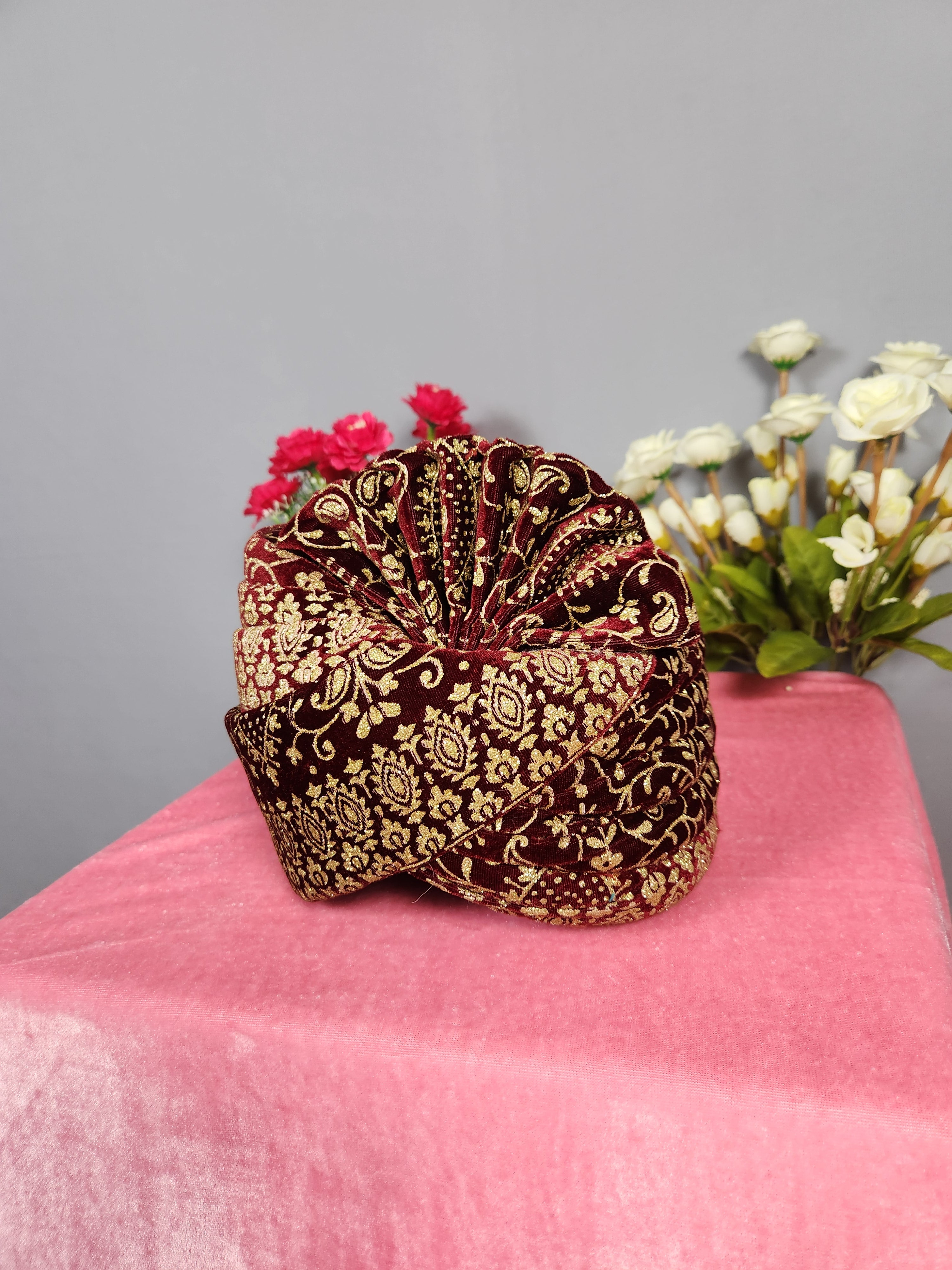 Red Groom Turban Shawl  Set