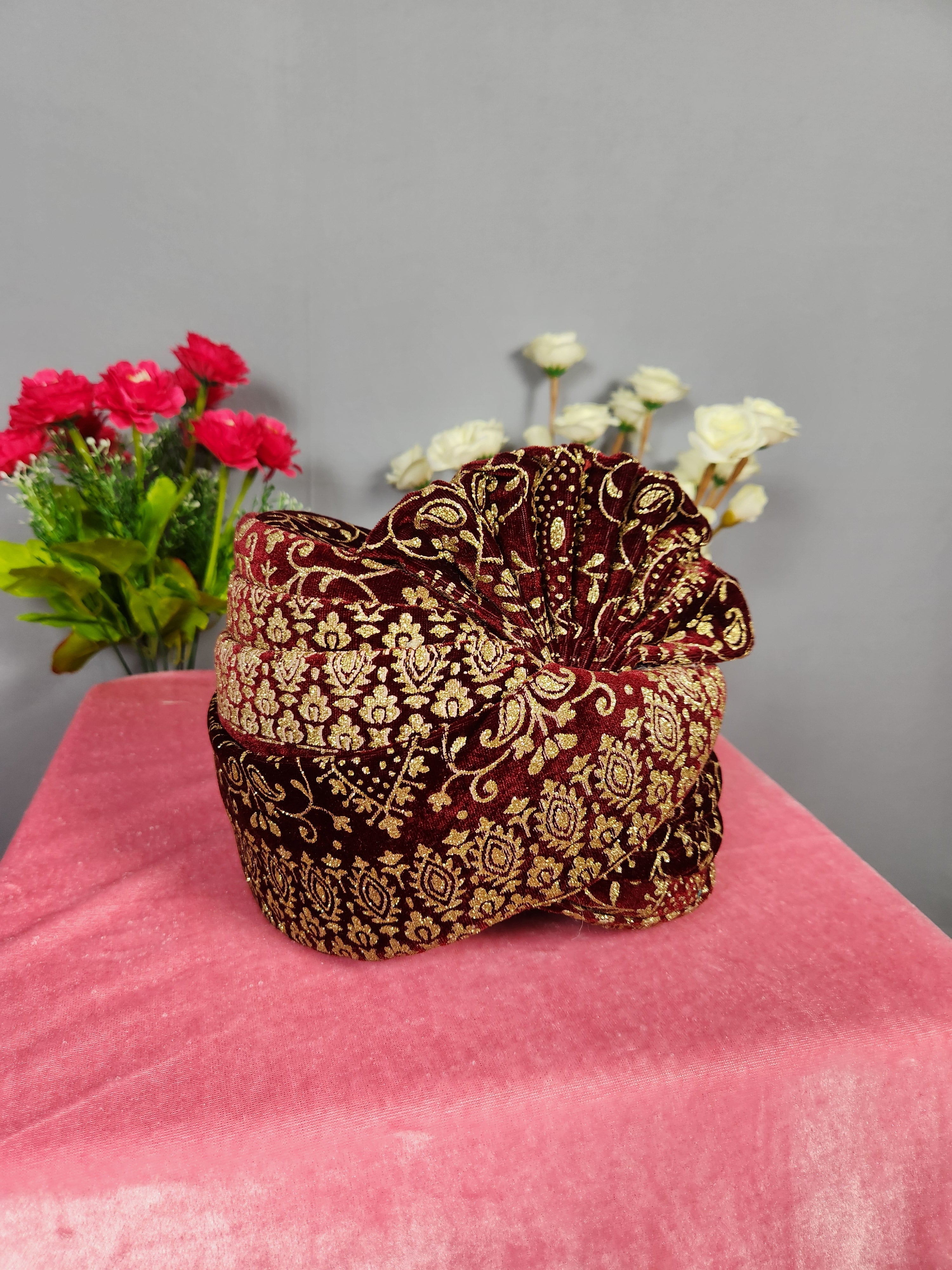 Red Groom Turban Shawl  Set