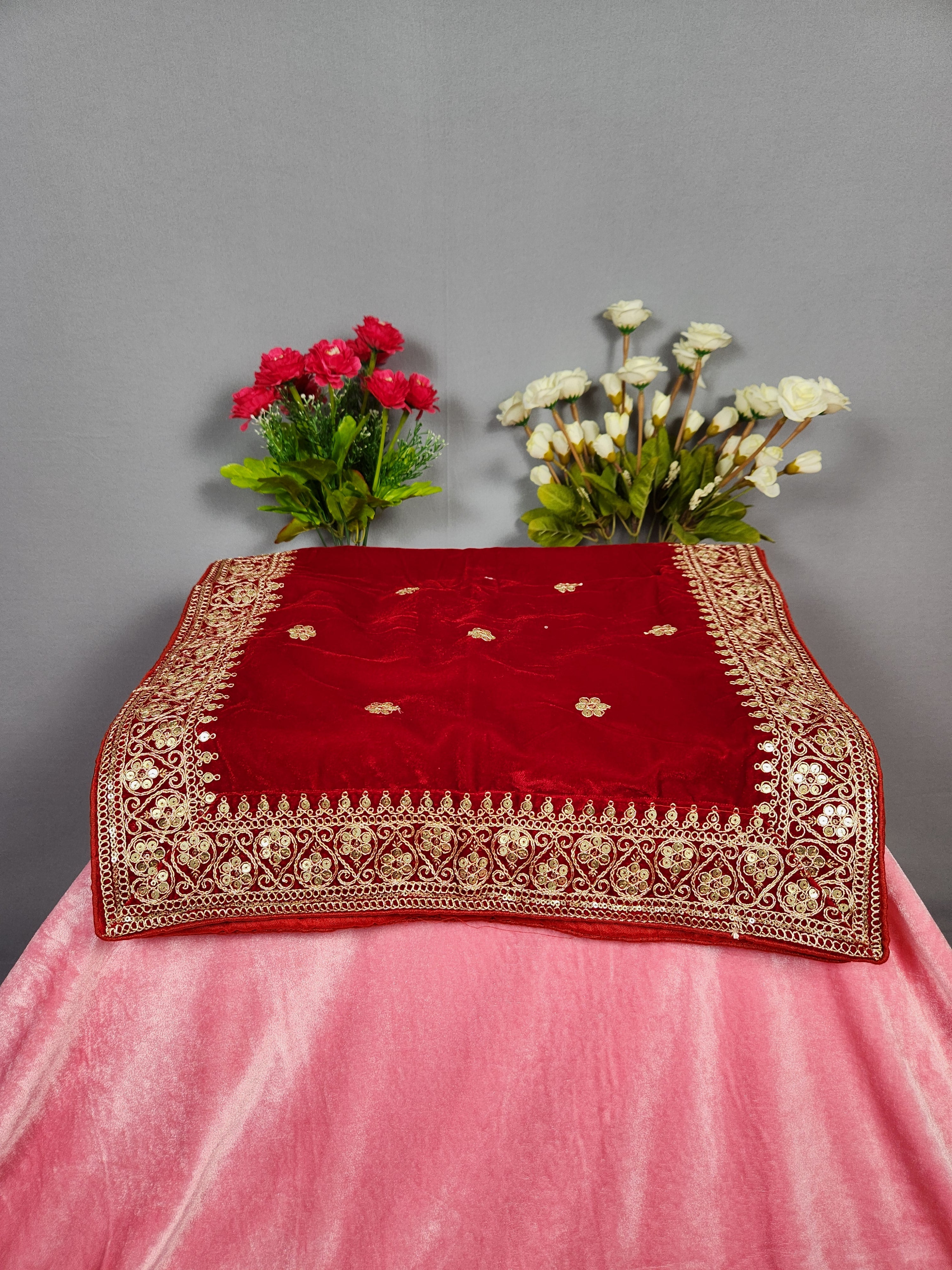 Red Groom Turban Shawl Set