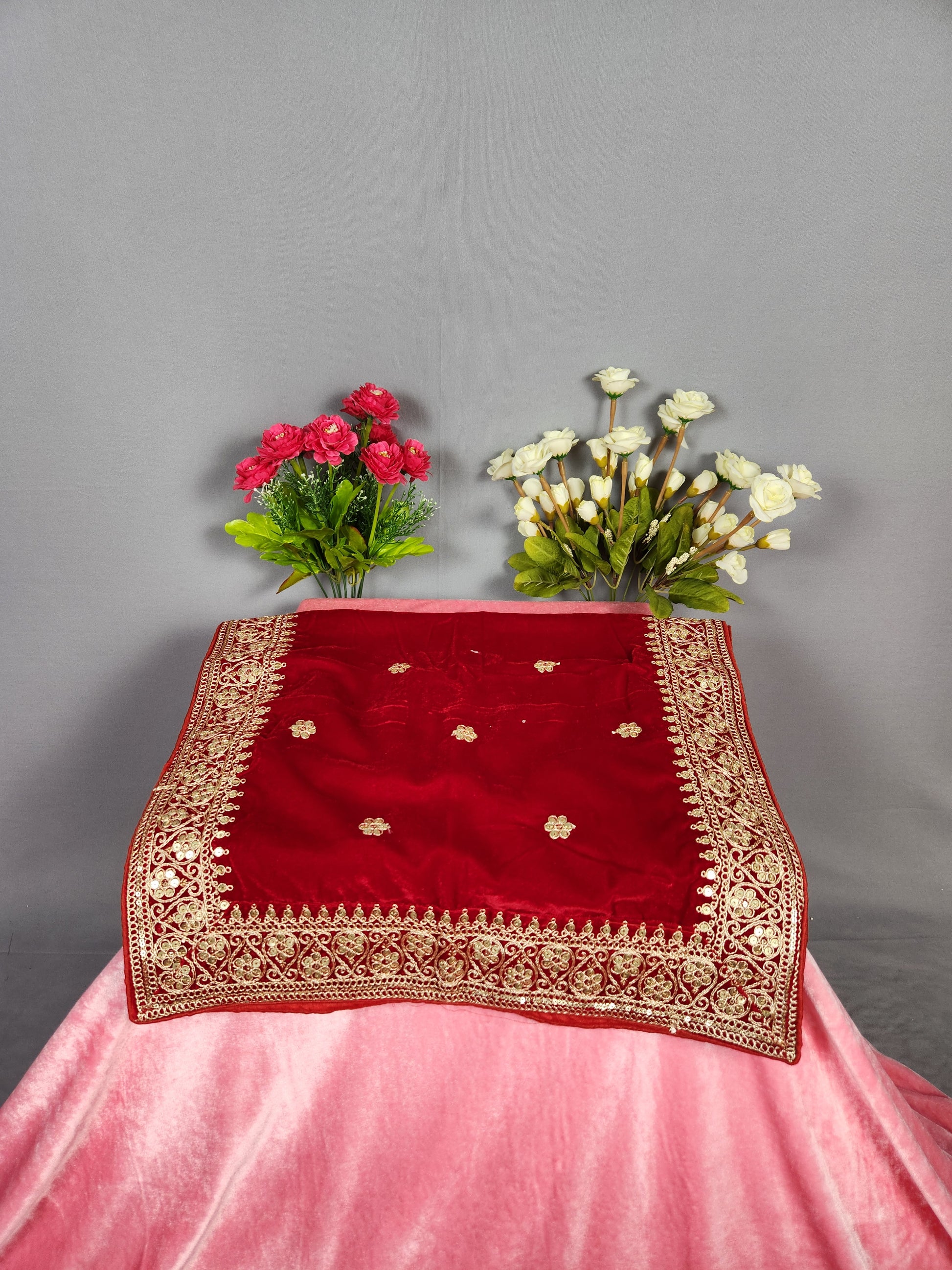Red Groom Turban Shawl Set