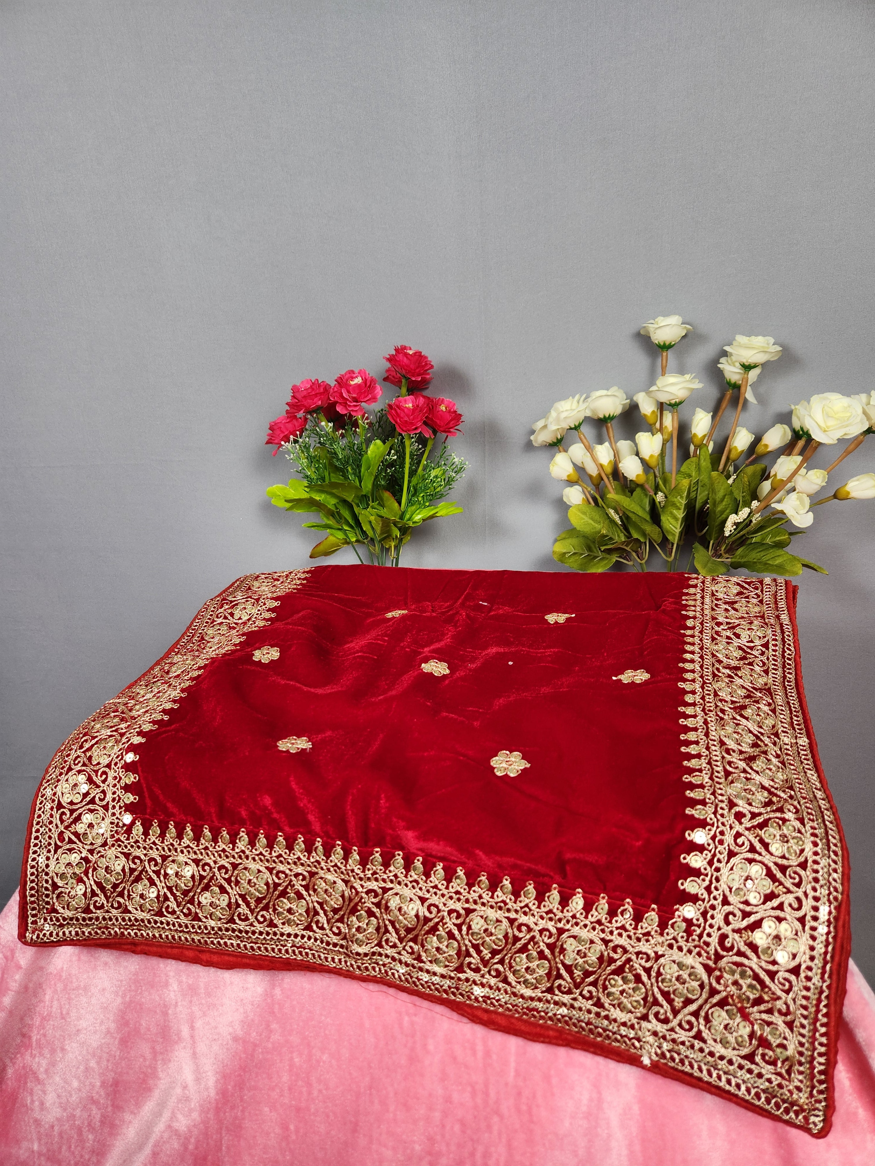 Red Groom Turban Shawl Set