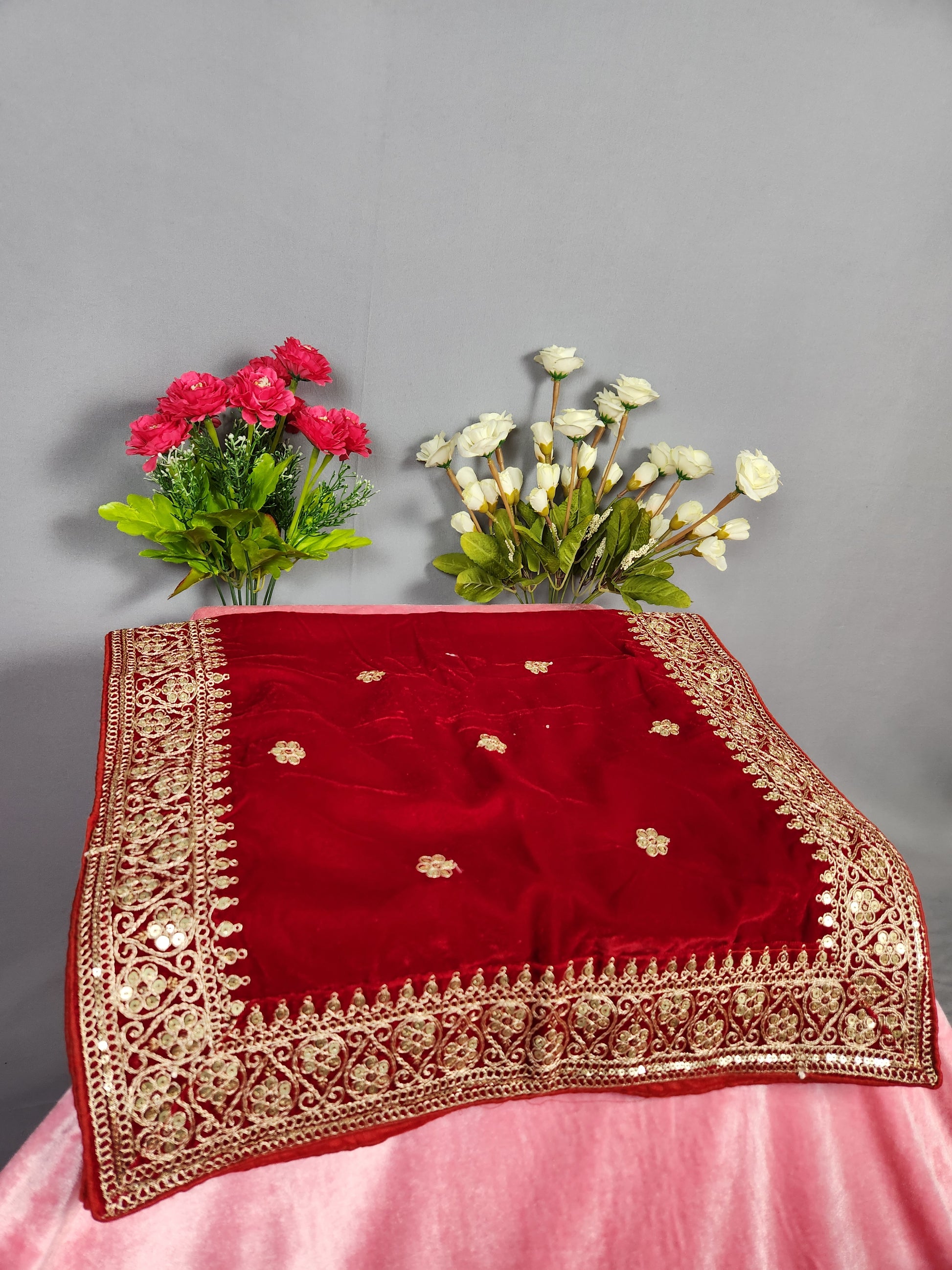 Red Groom Turban Shawl Set