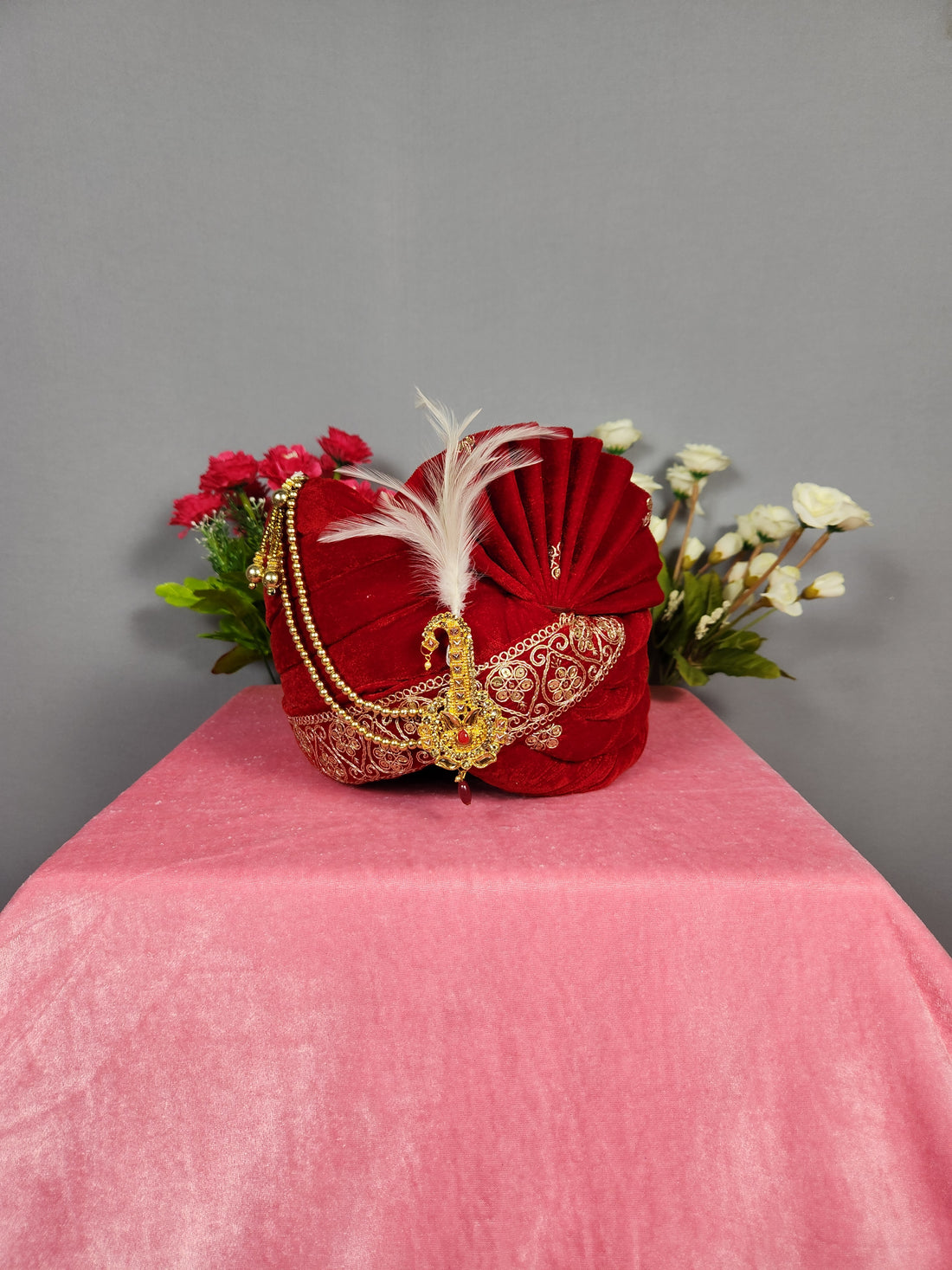 Red Groom Turban Safa
