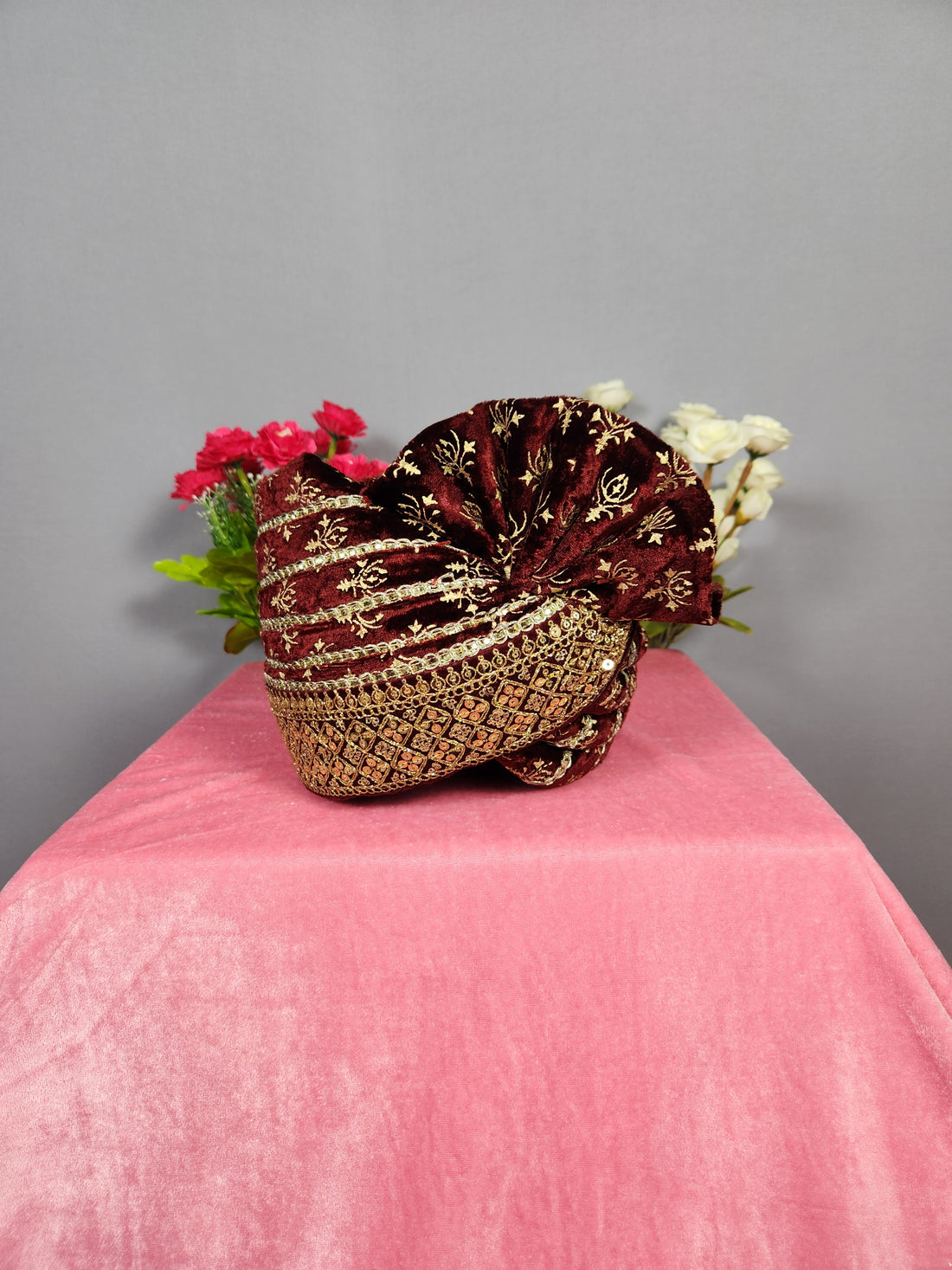 RED WEDDING TURBAN FOR GROOM