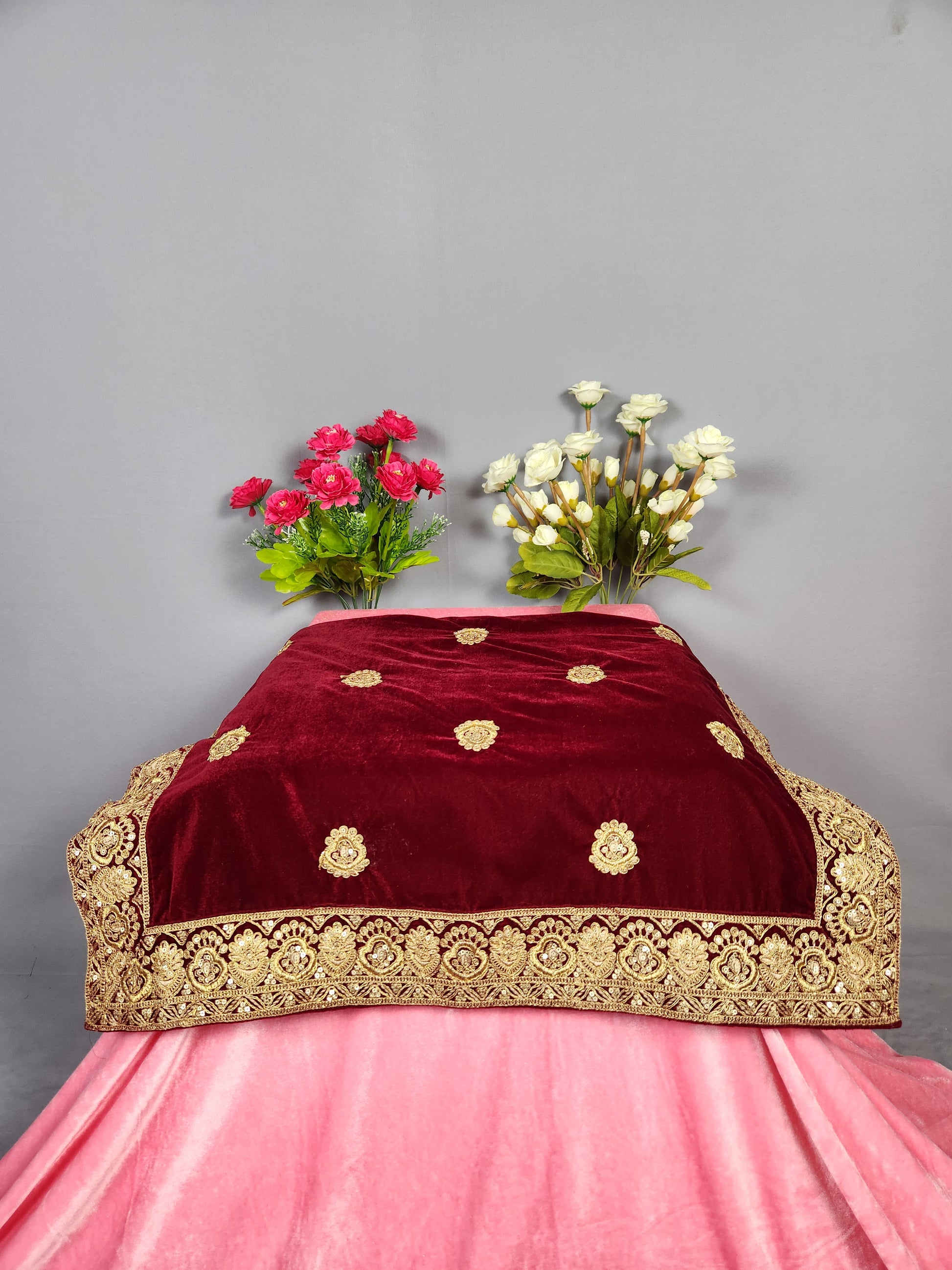 Red Groom Turban Shawl Set