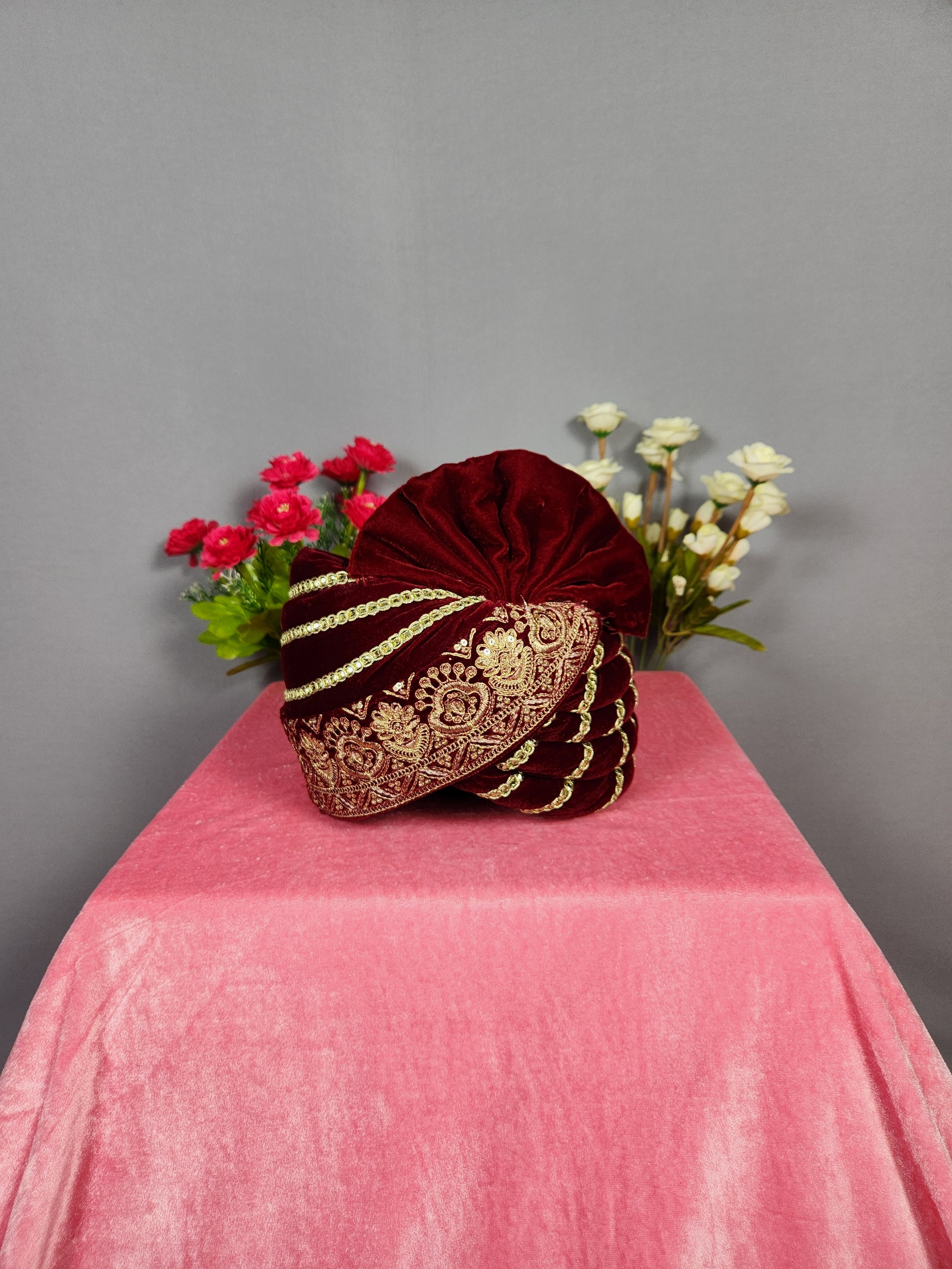 Red Groom Turban Safa