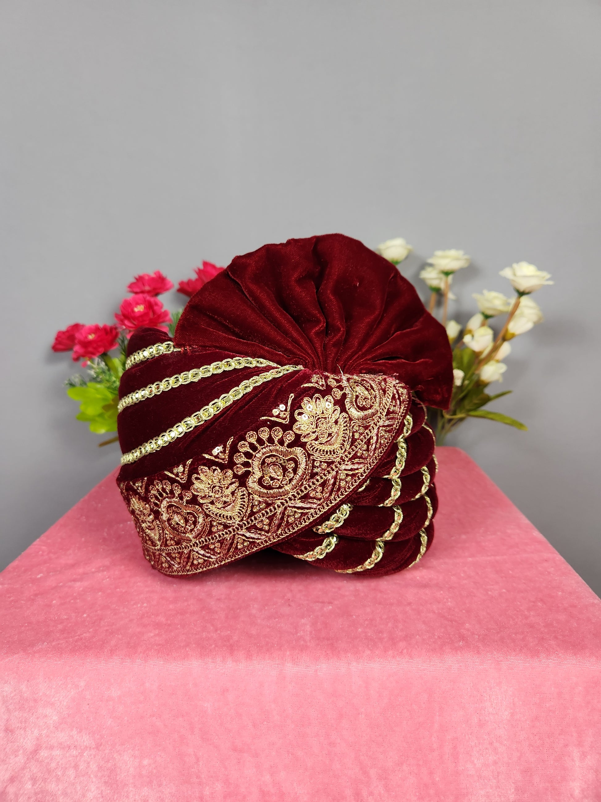 Red Groom Turban Safa