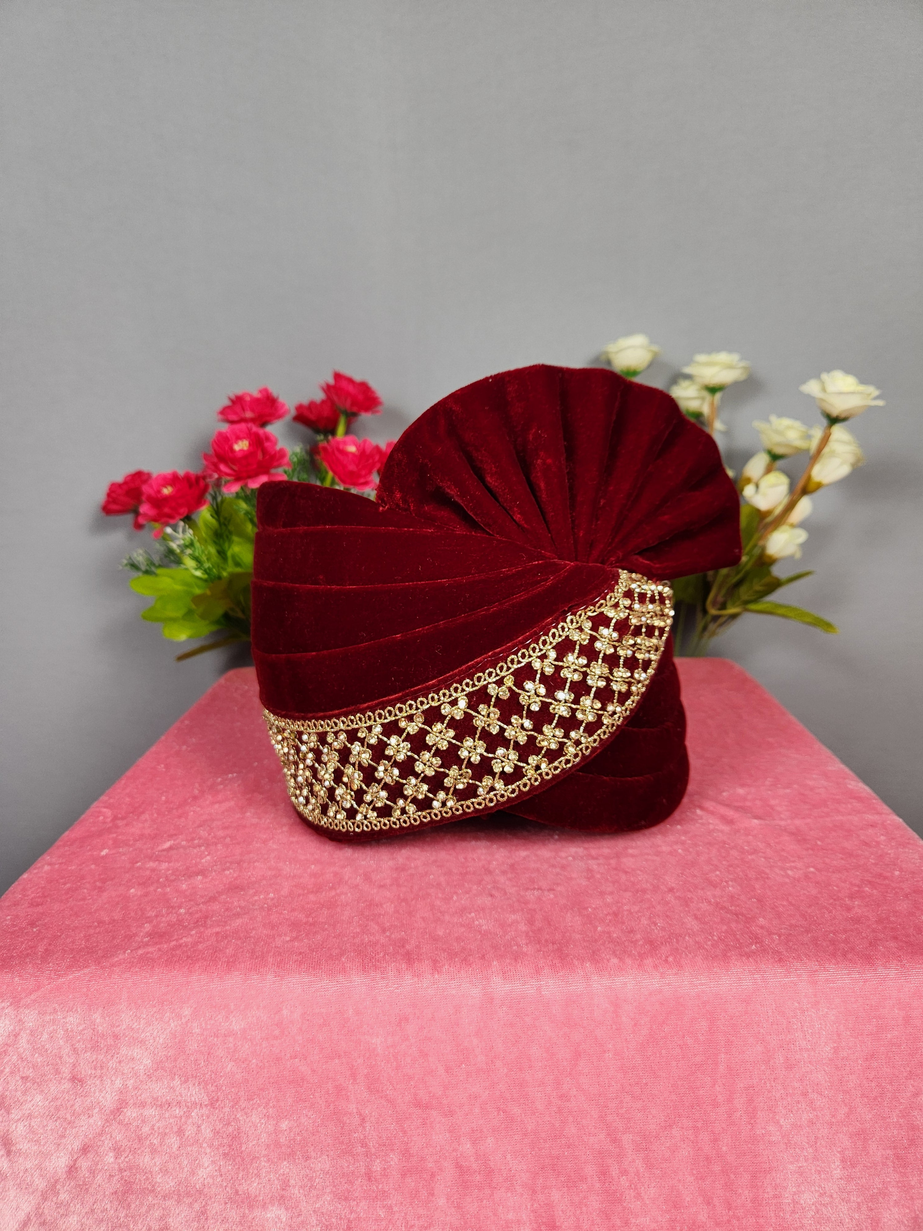 Red Groom Turban Safa
