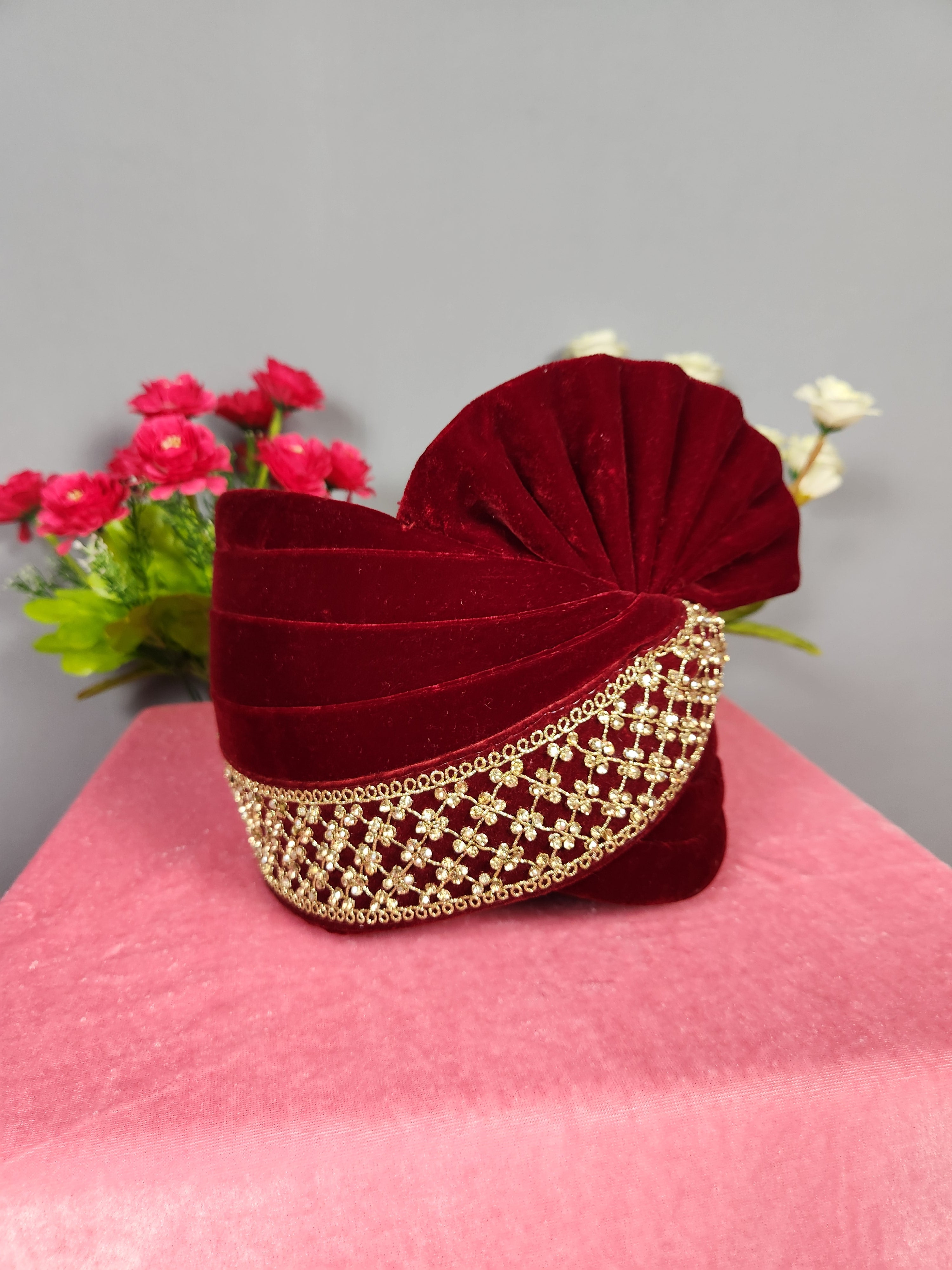 Red Groom Turban Shawl Set