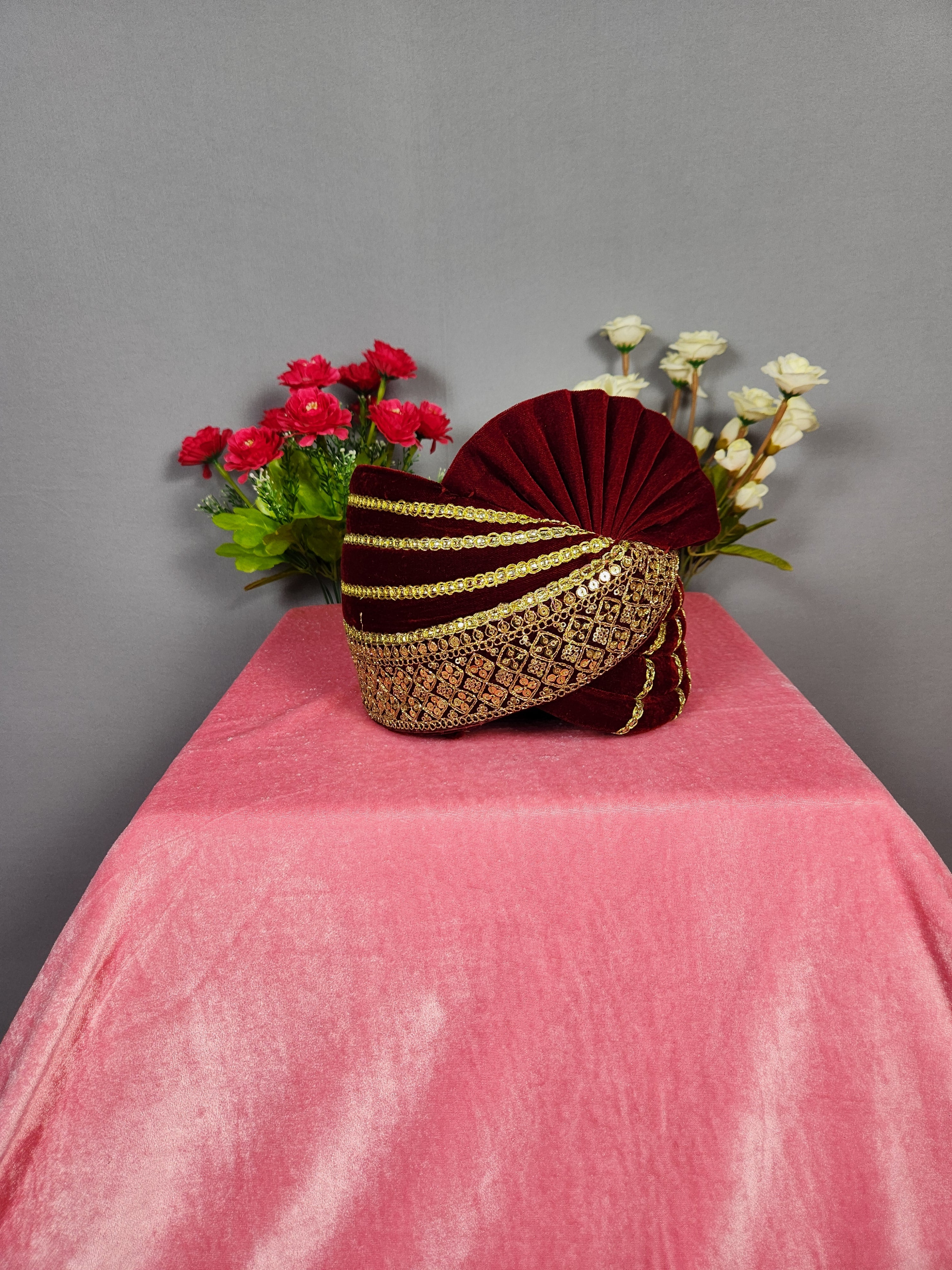 Red Groom Turban Safa