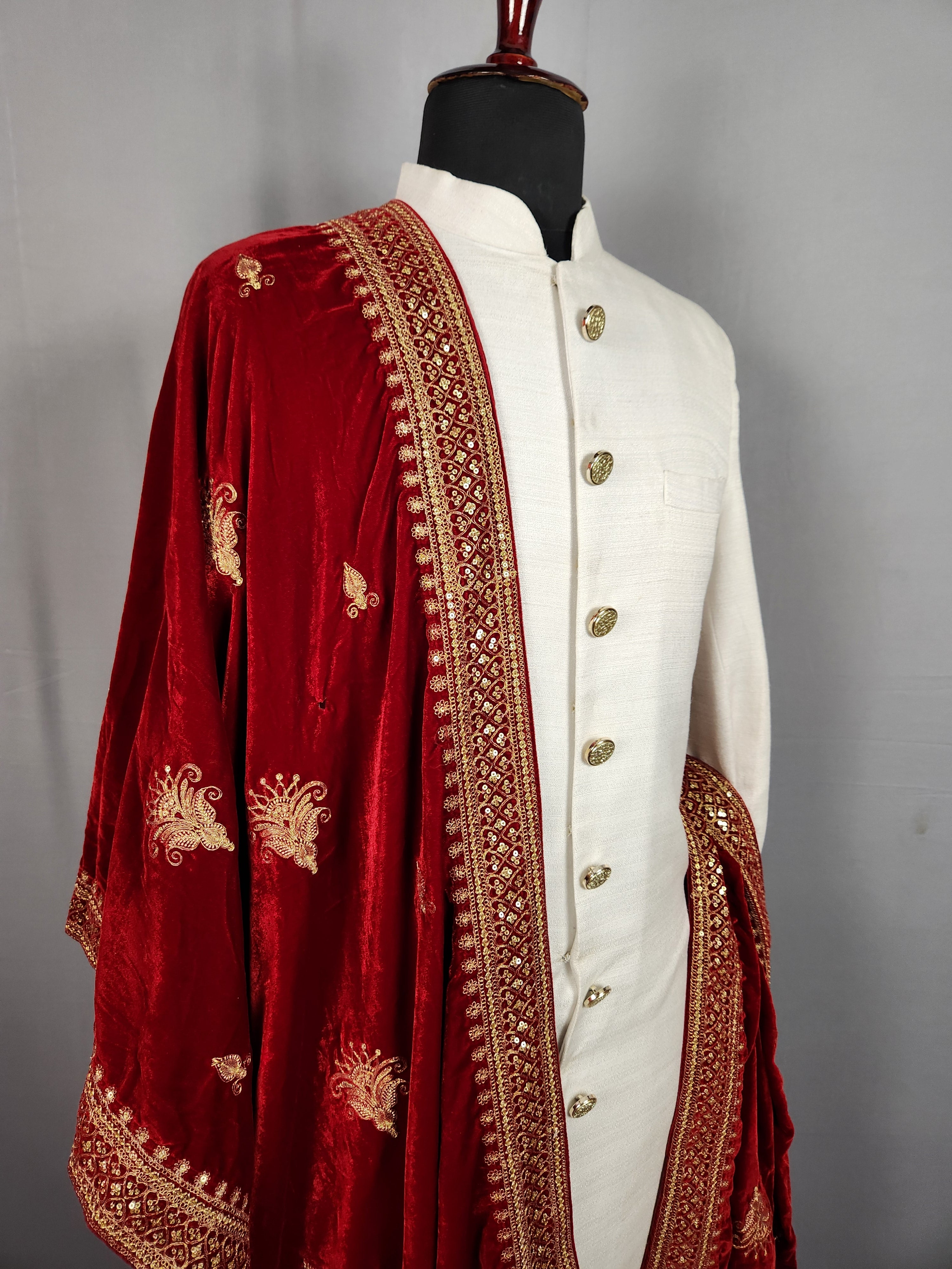 Red Wedding Shawl for Groom