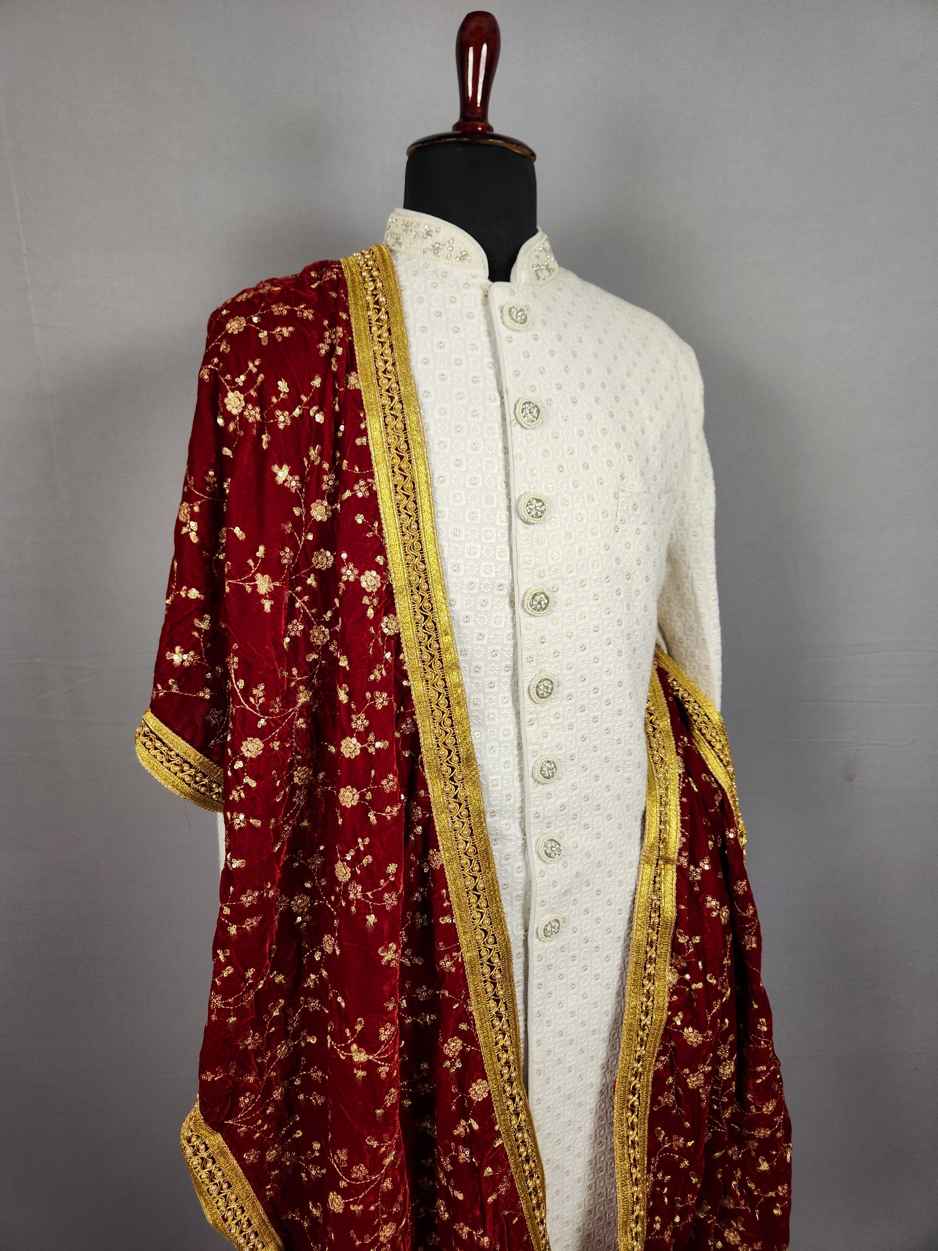 Red Wedding Shawl for Groom