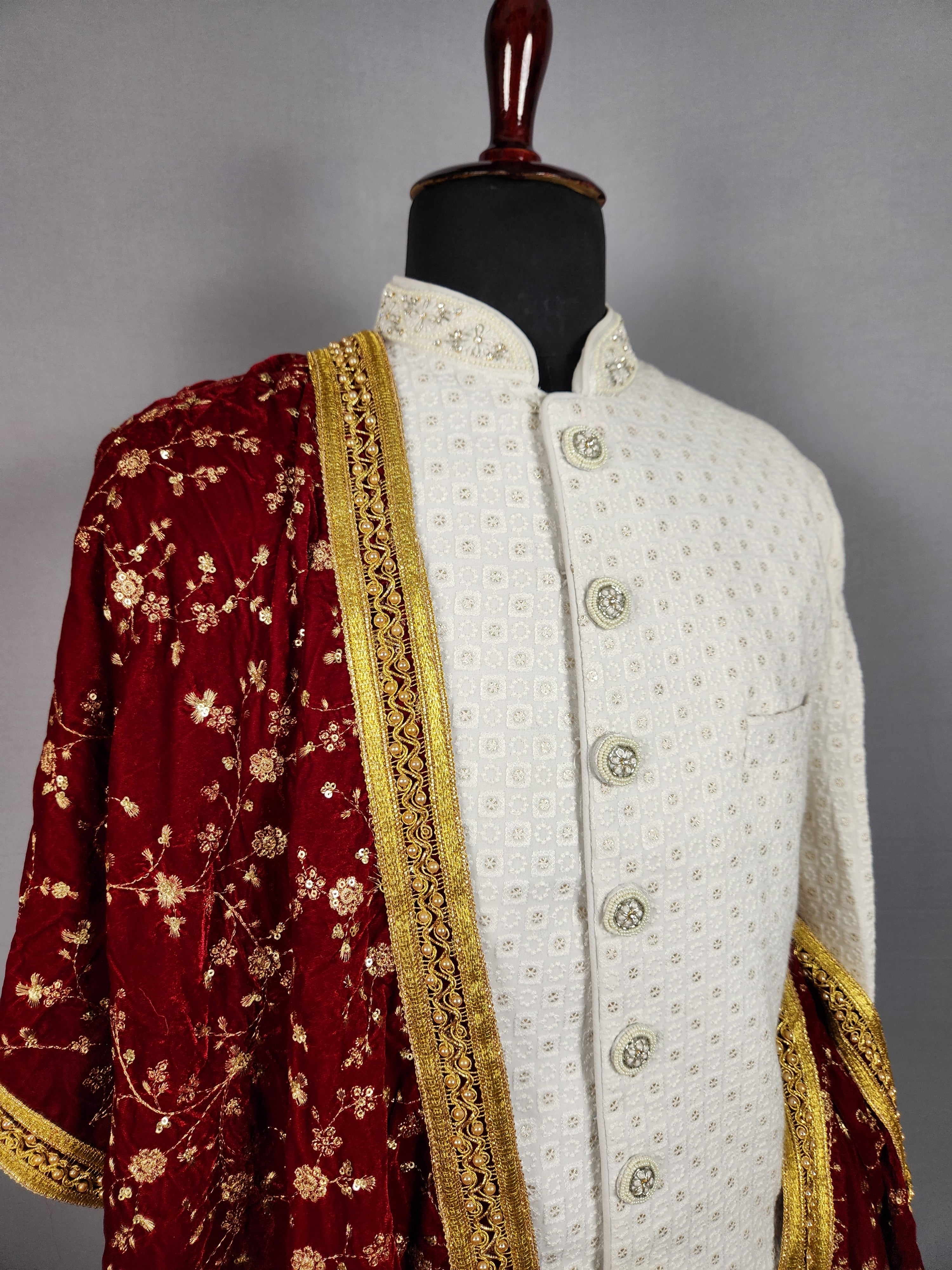 Red Wedding Shawl for Groom