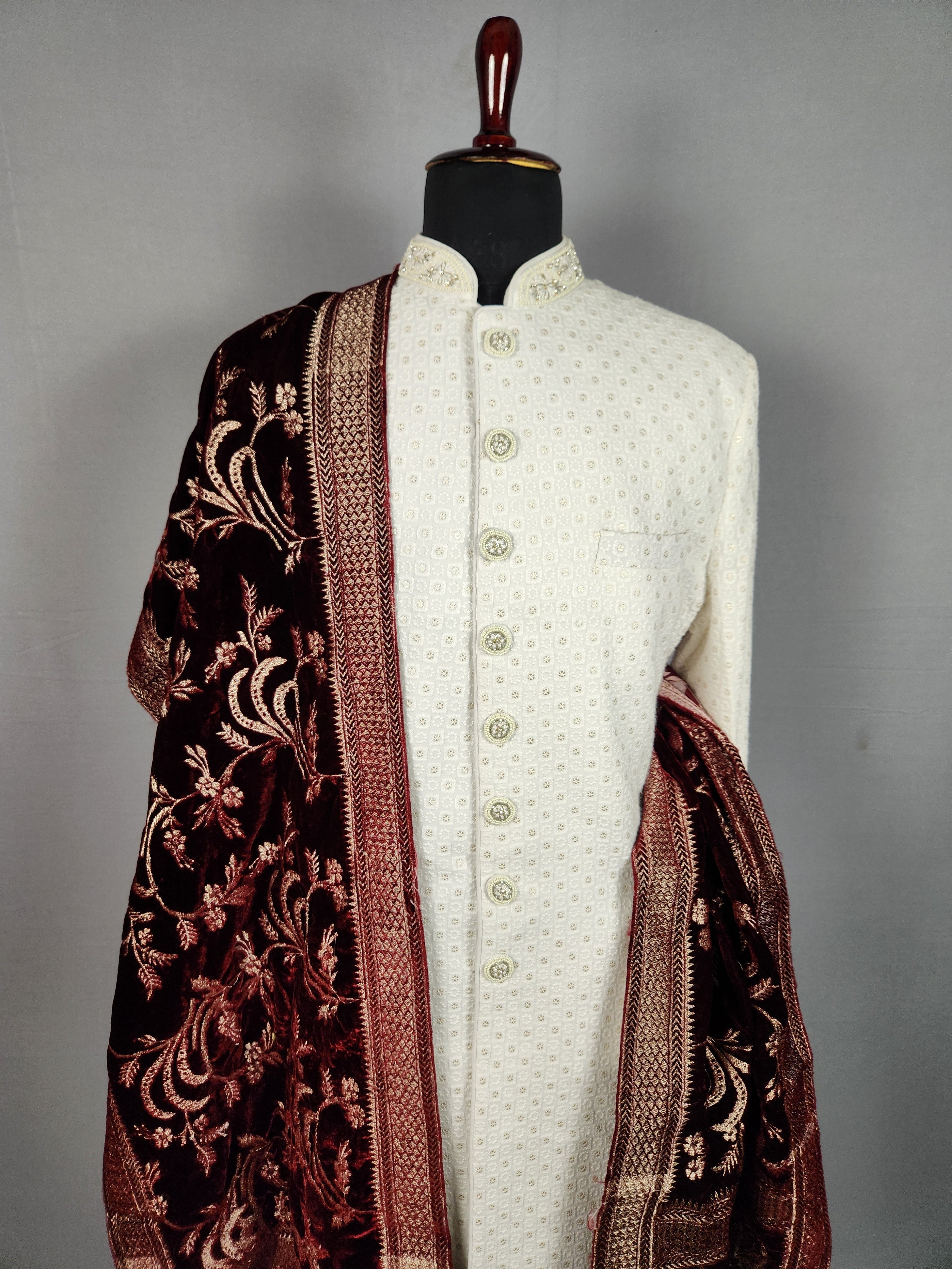 Red Wedding Shawl for Groom