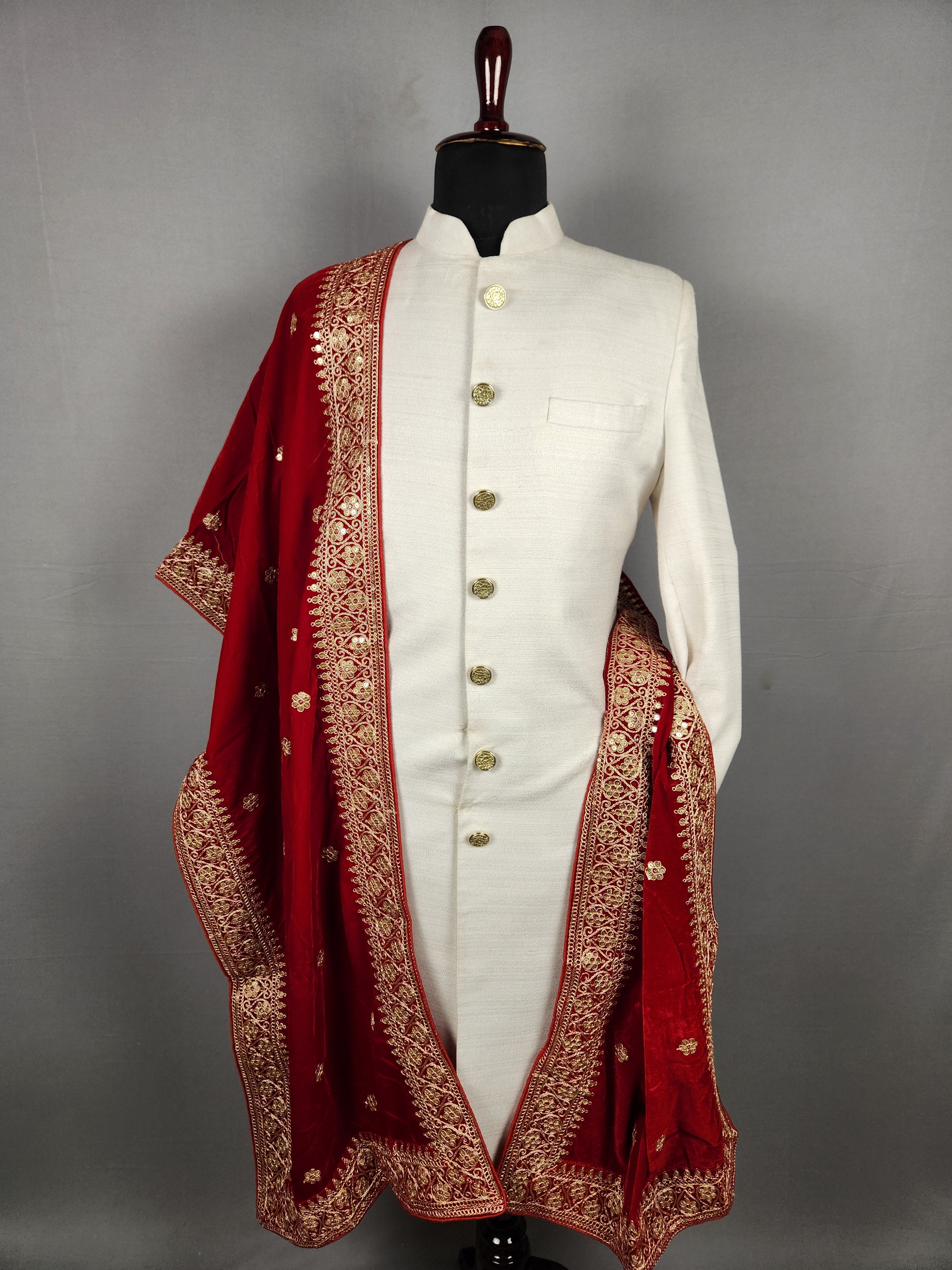 Red Wedding Shawl for Groom