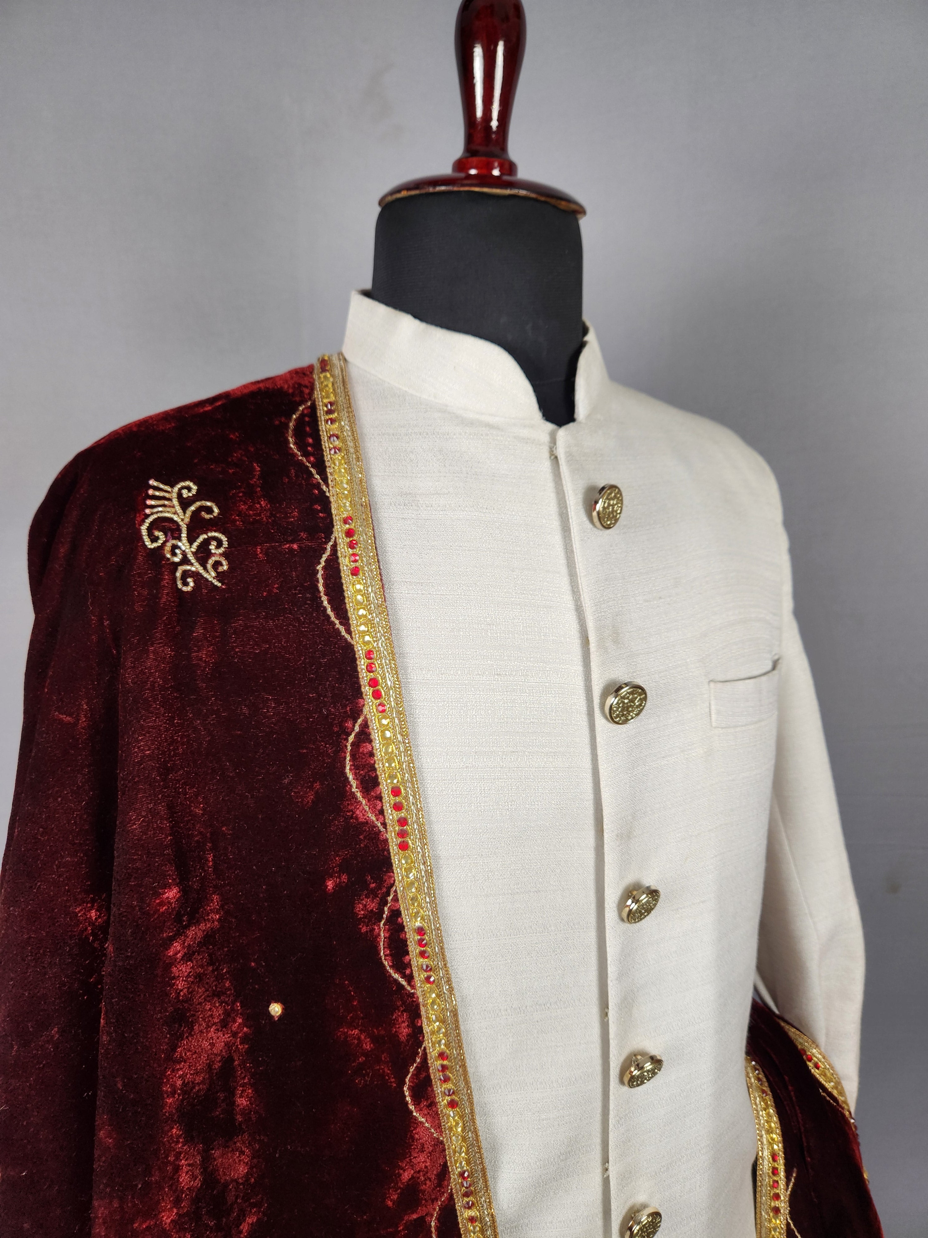 Red Wedding Shawl for Groom