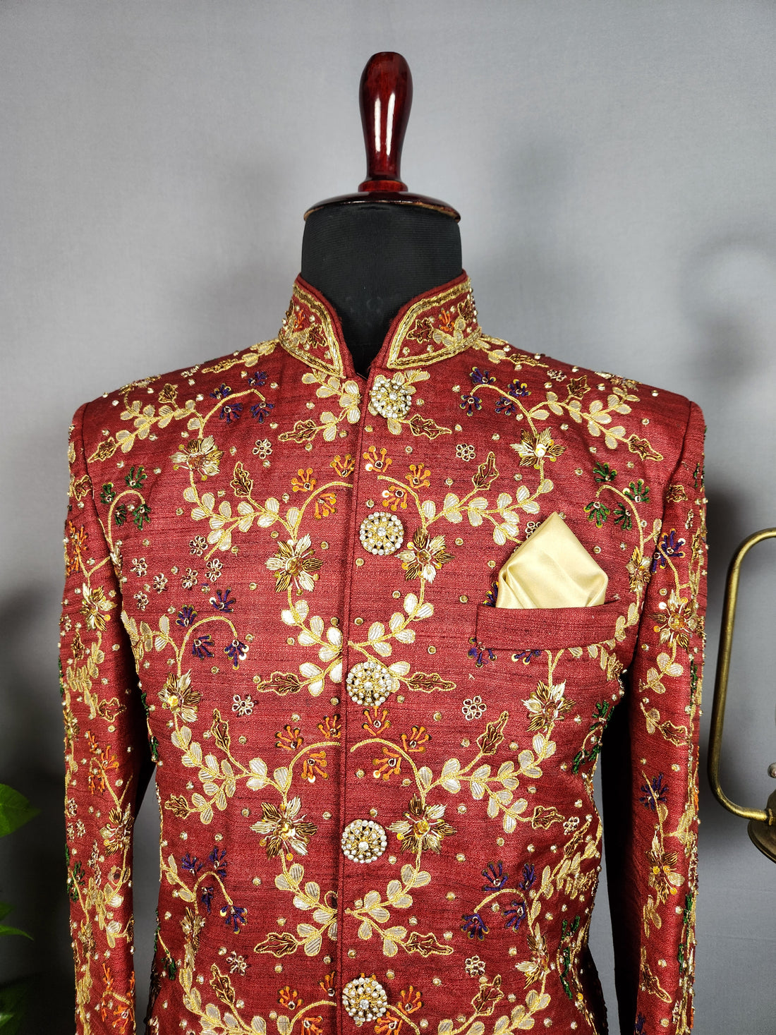 red wedding sherwani for groom