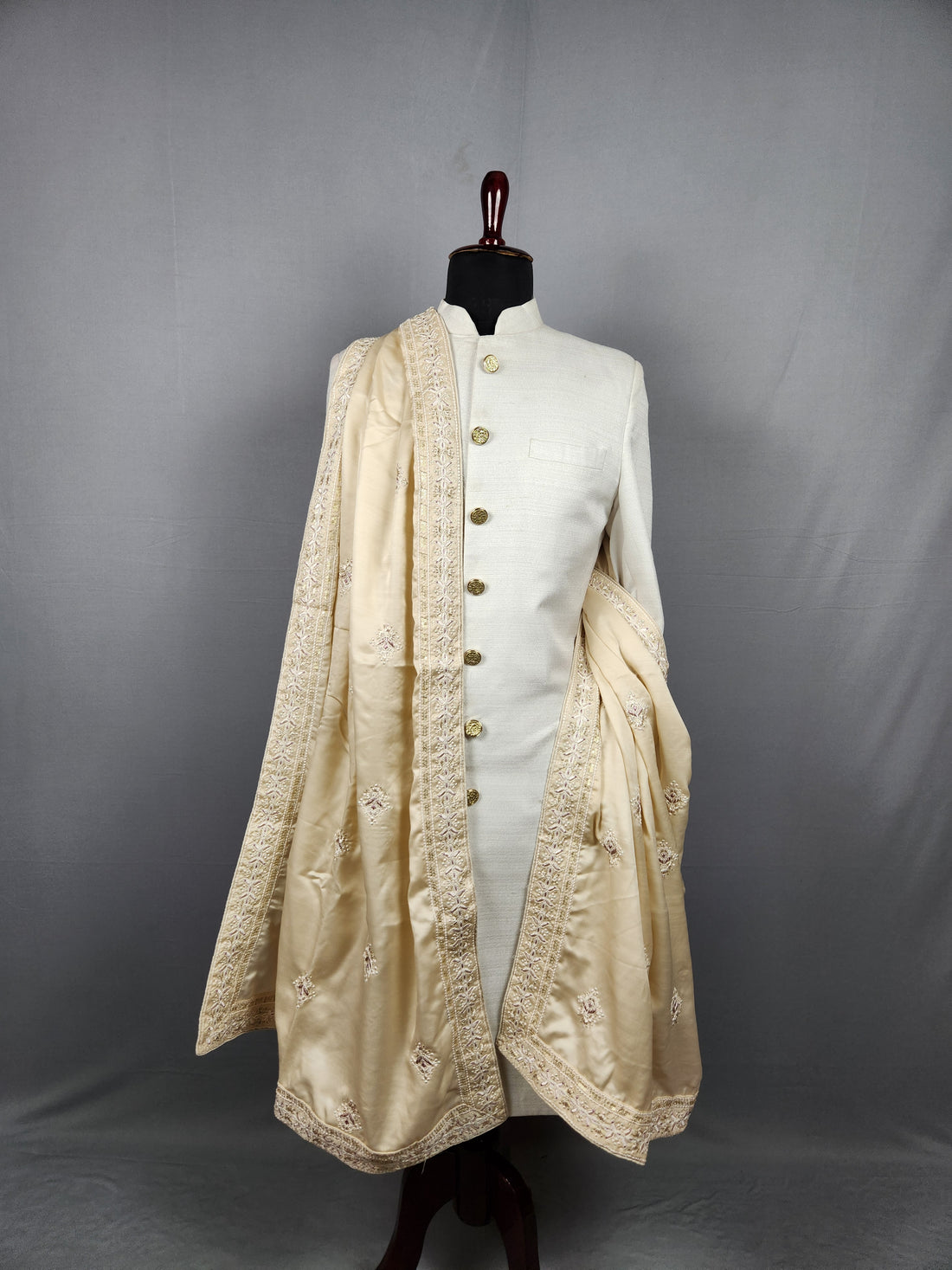 Rose Gold Groom Shawl with Gold Sequin