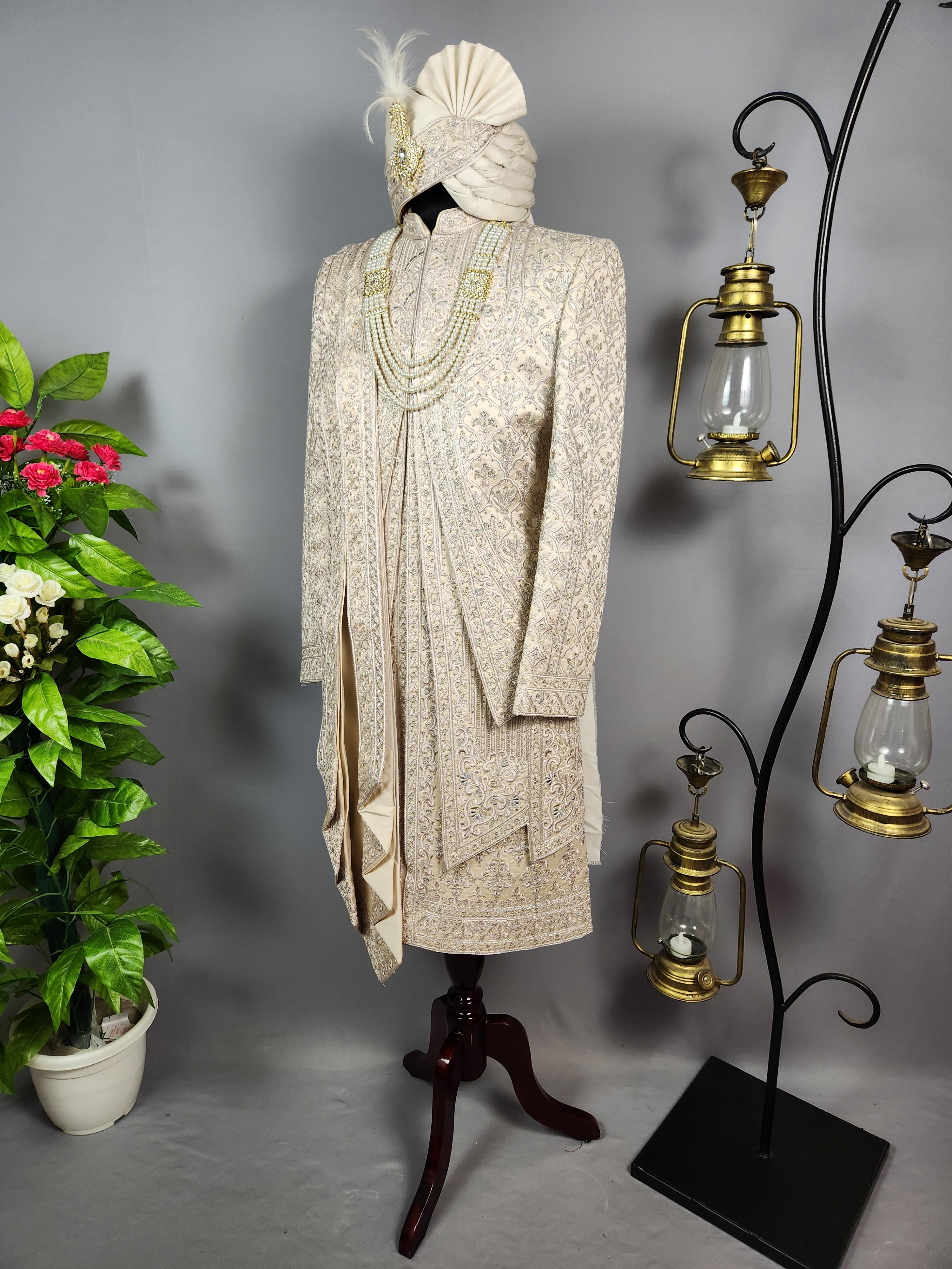 Rose Gold Wedding Groom Sherwani - 3 layer | Sherwani For Men