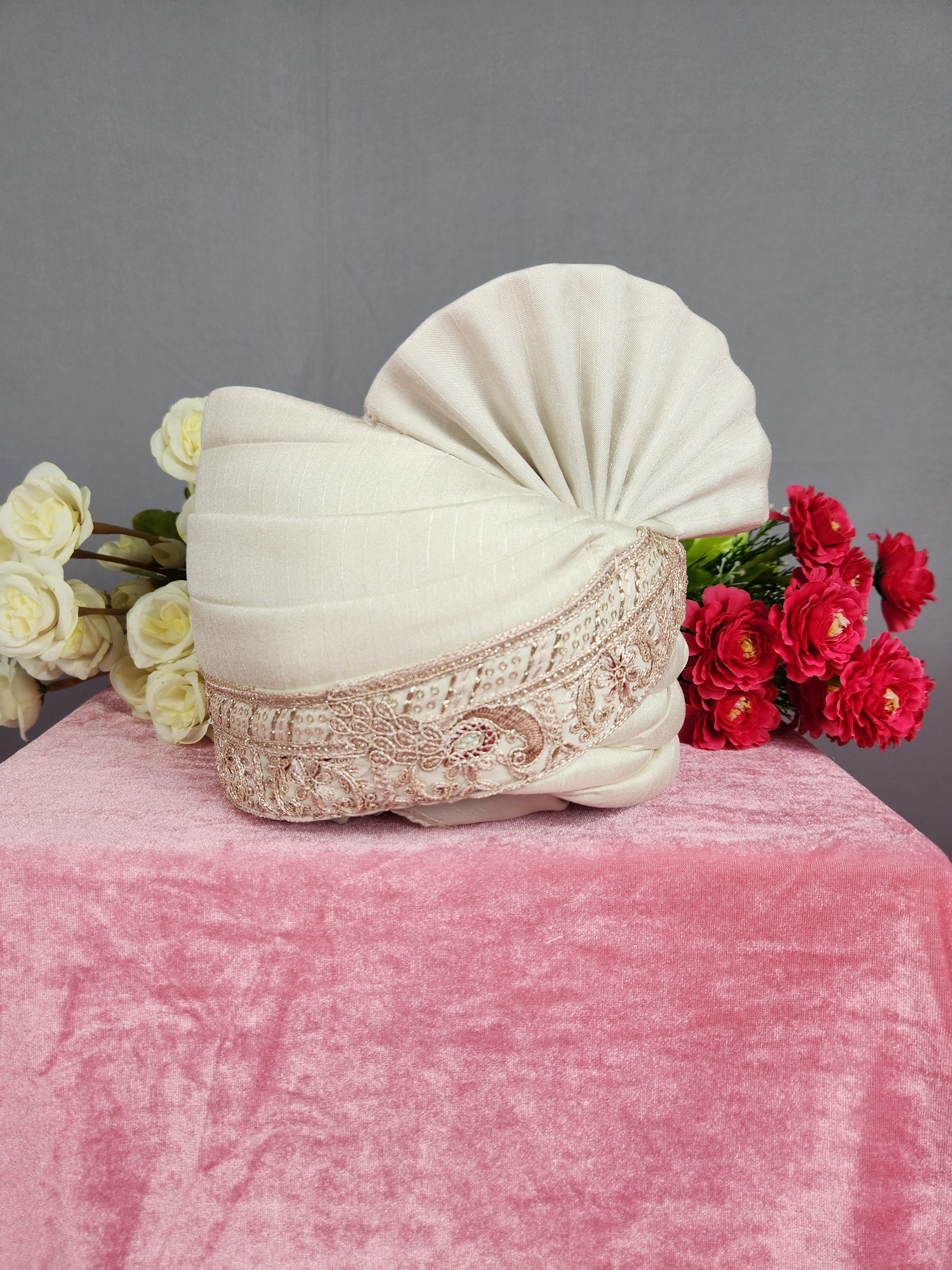 Rose Gold Groom Turban