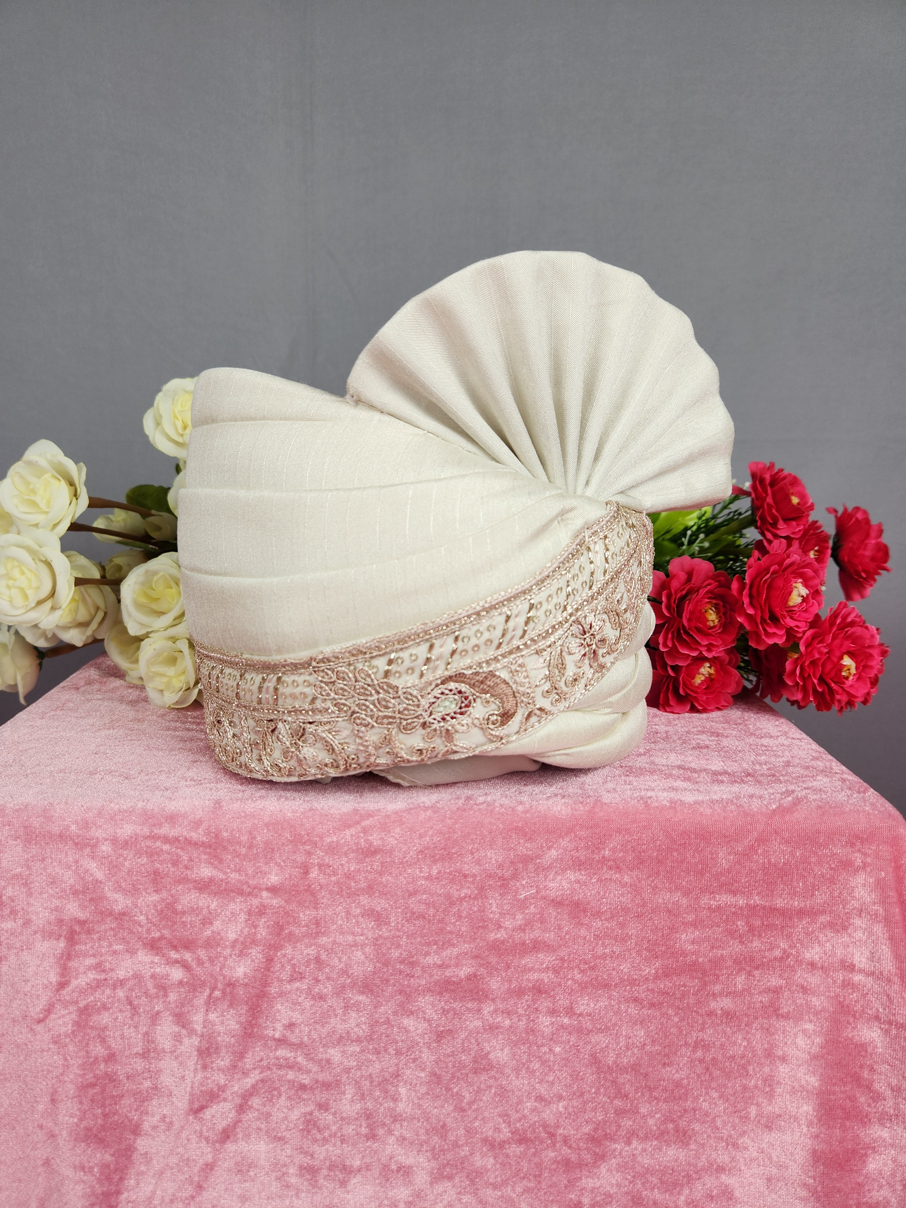 Rose Gold Groom Turban