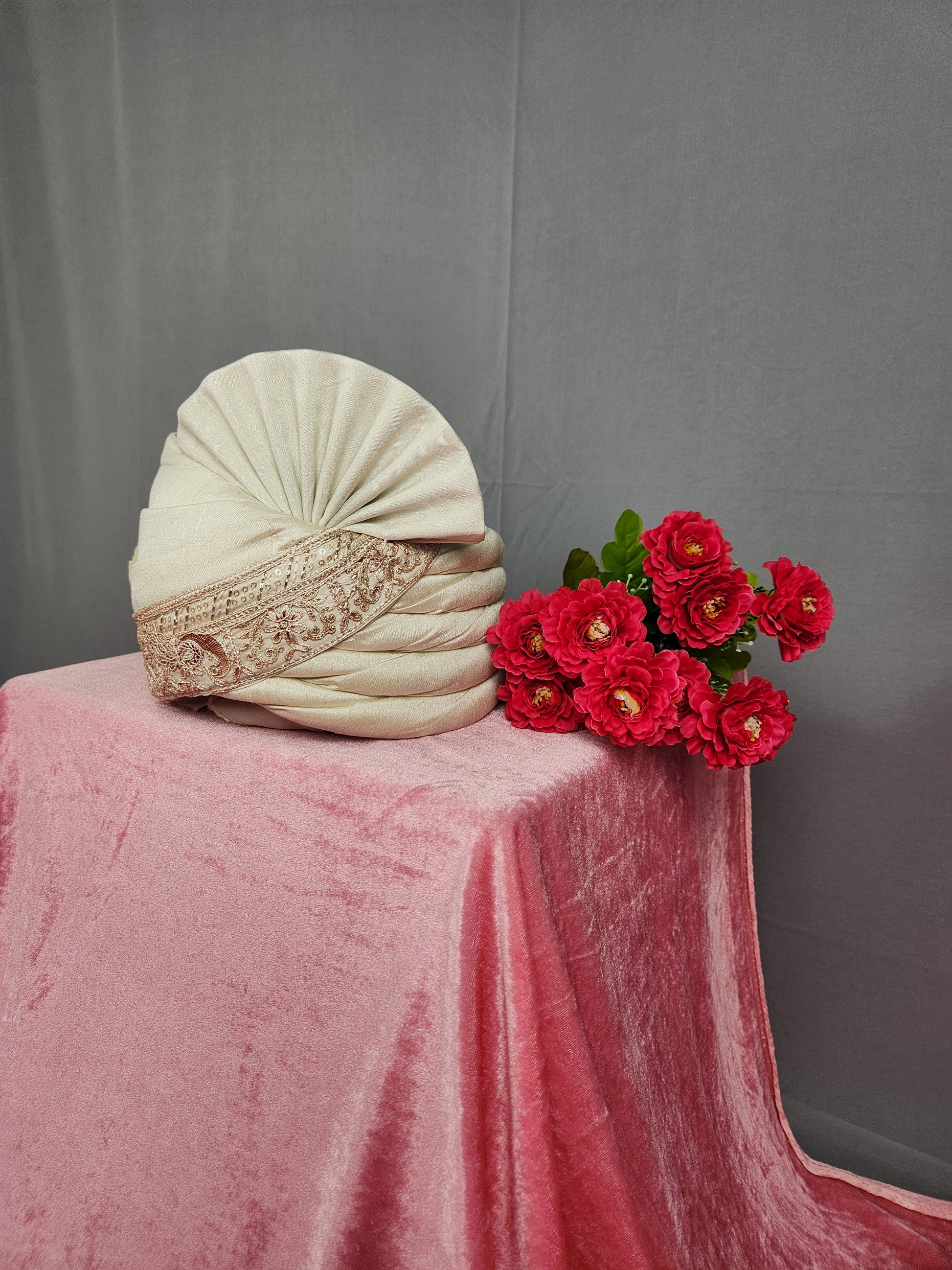 Rose Gold Groom Turban