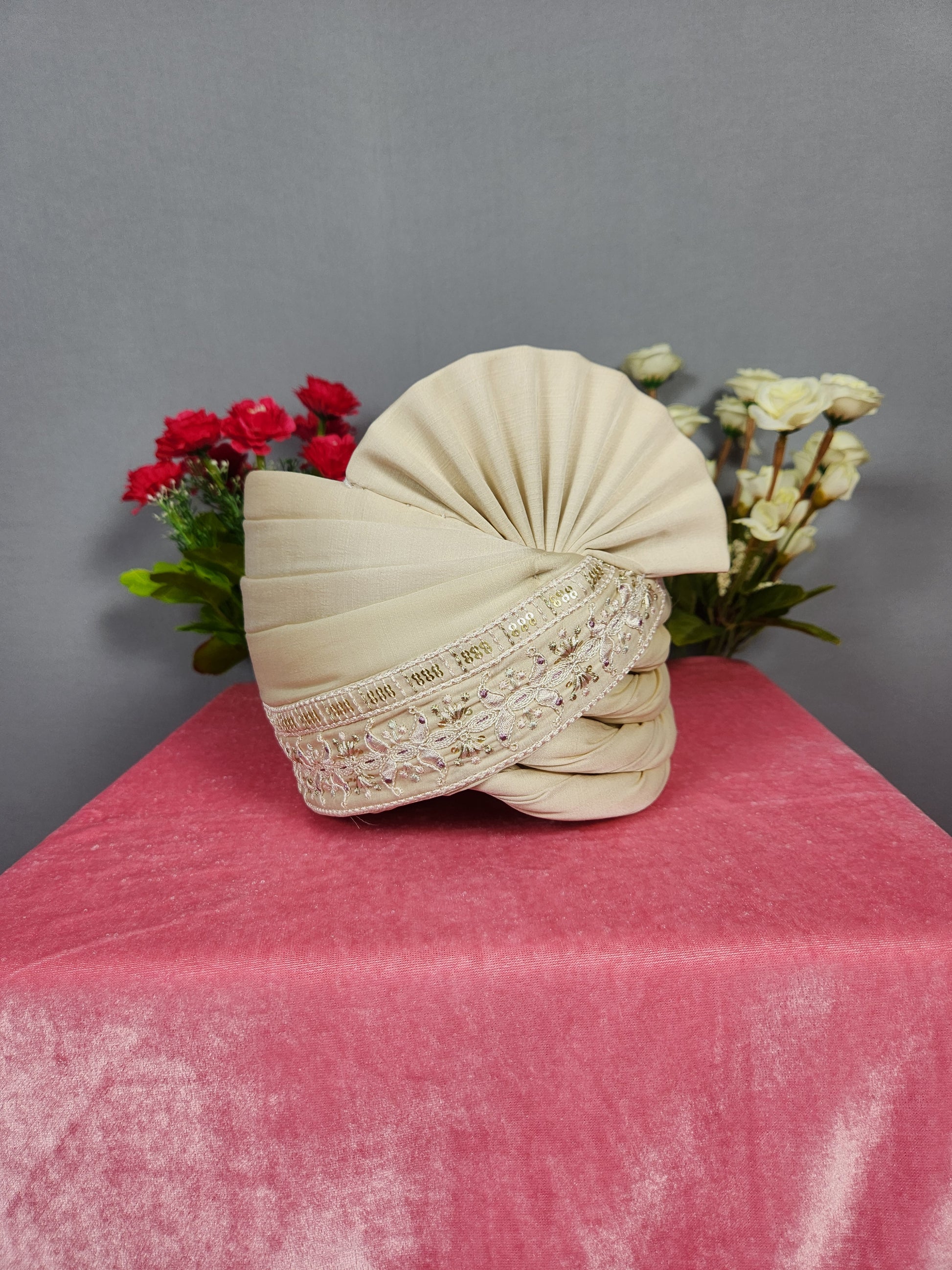 Rose Gold Groom Turban Shawl Set