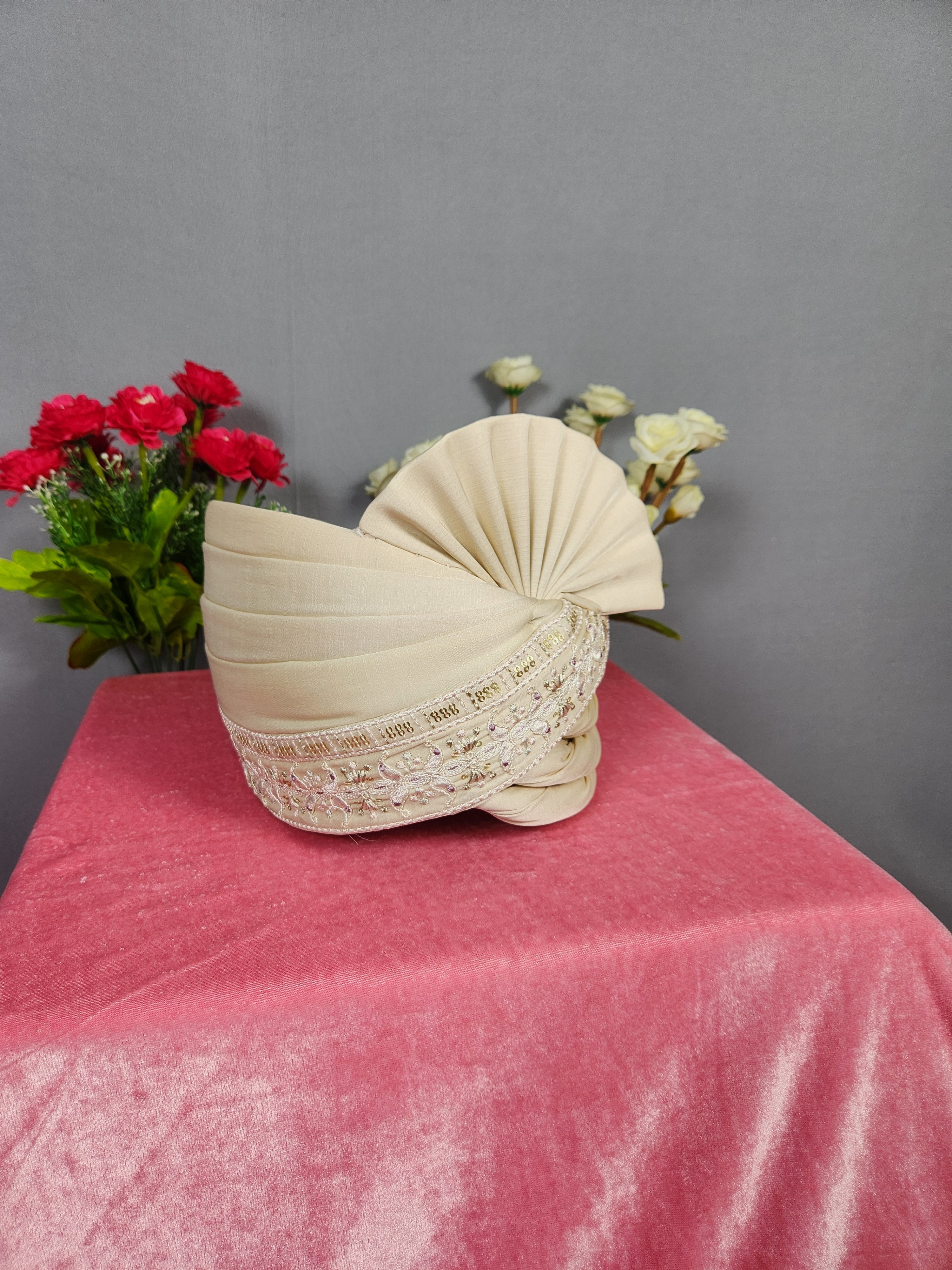 Rose Gold Groom Turban