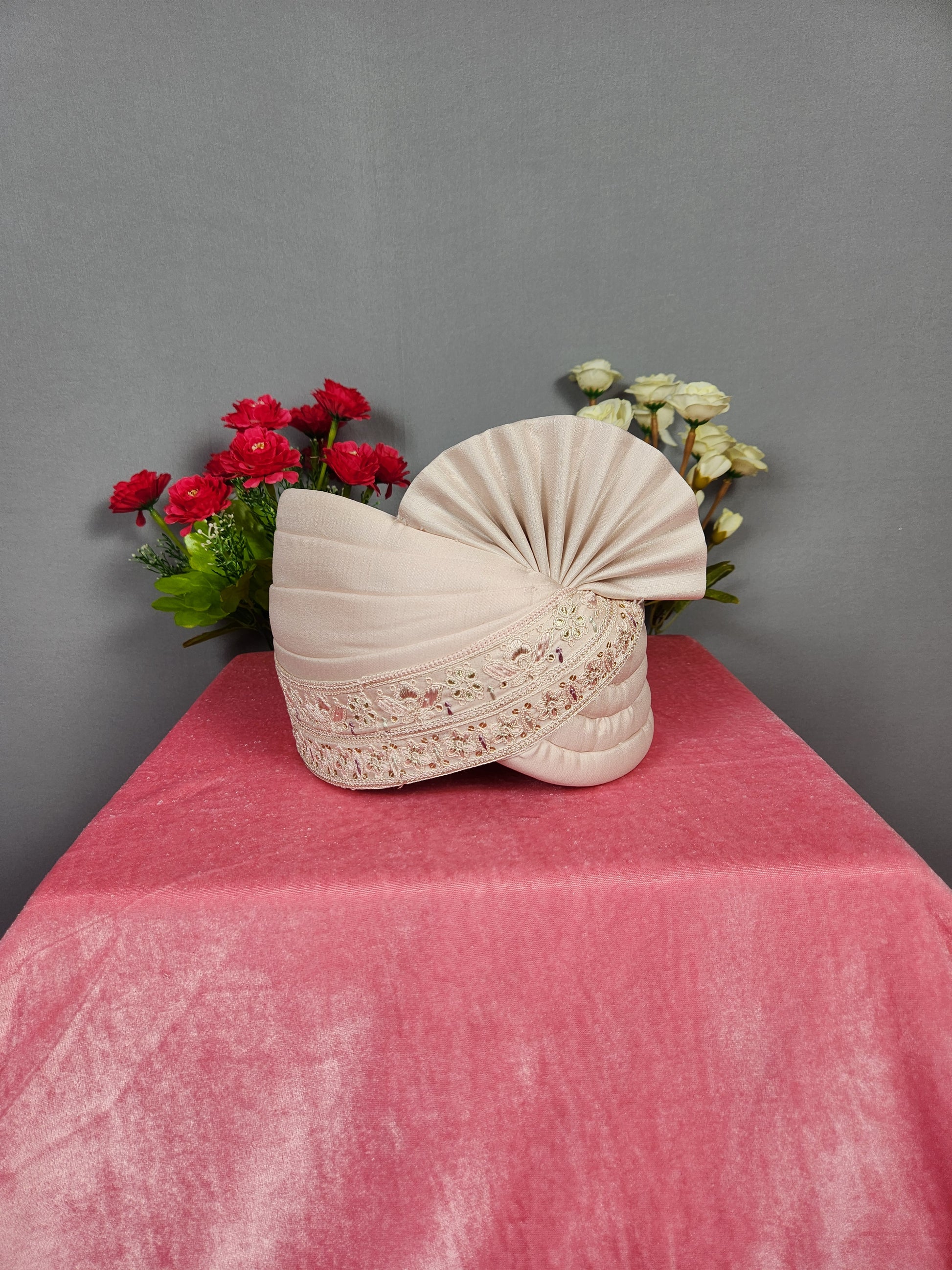 Rose Gold Groom Turban Safa