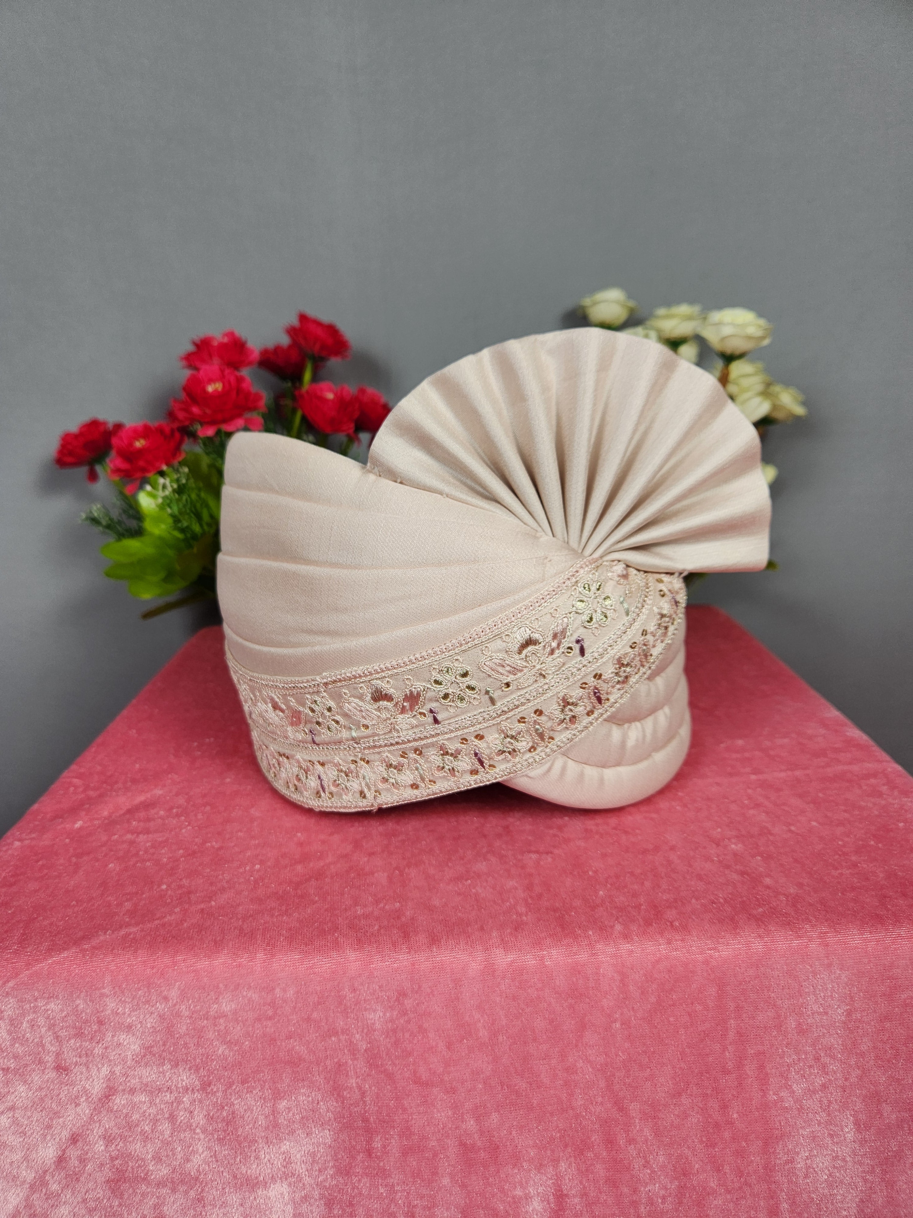 Rose Gold Groom Turban Shawl Set