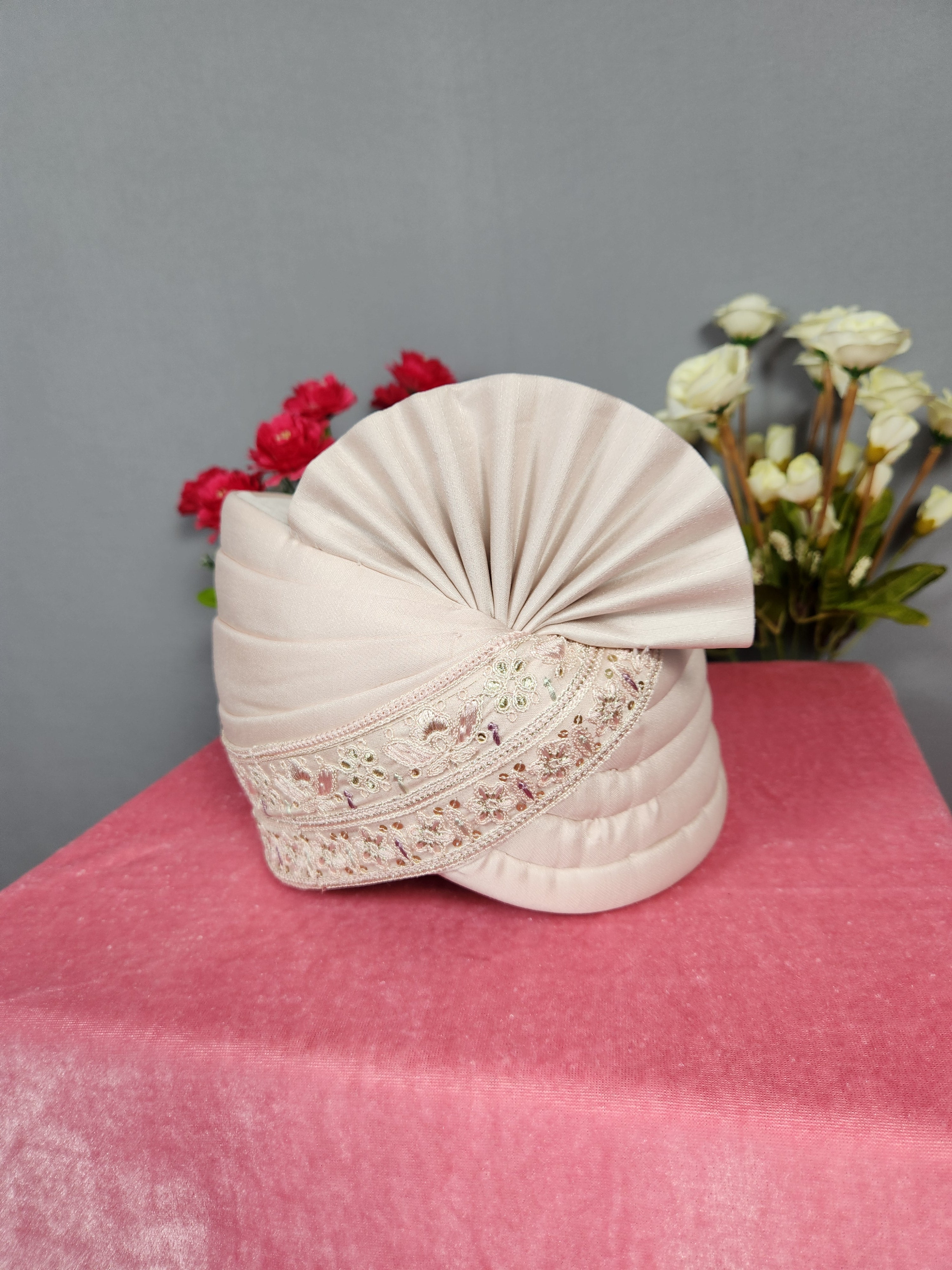 Rose Gold Groom Turban Shawl Set