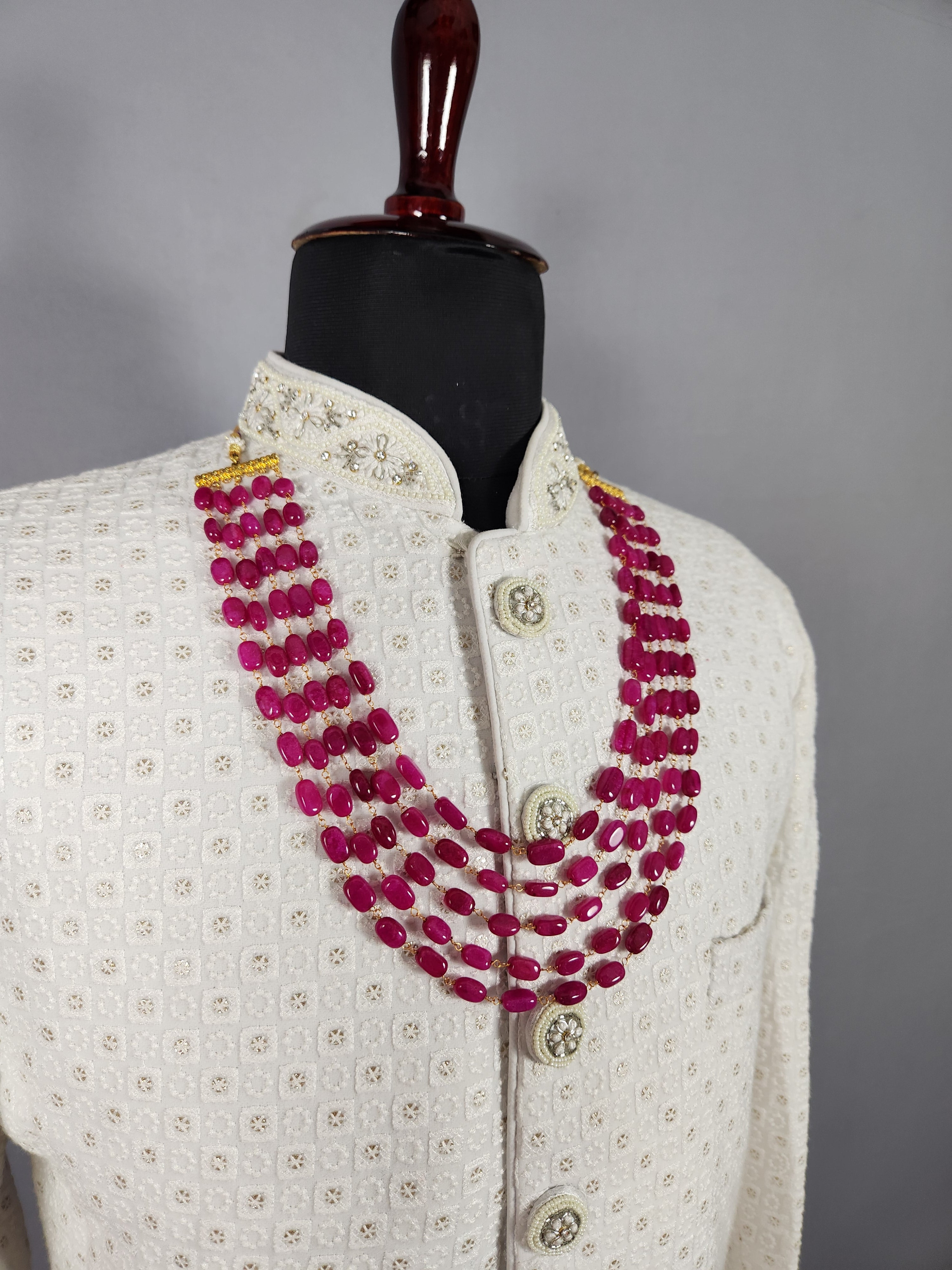 Ruby Necklace For Groom